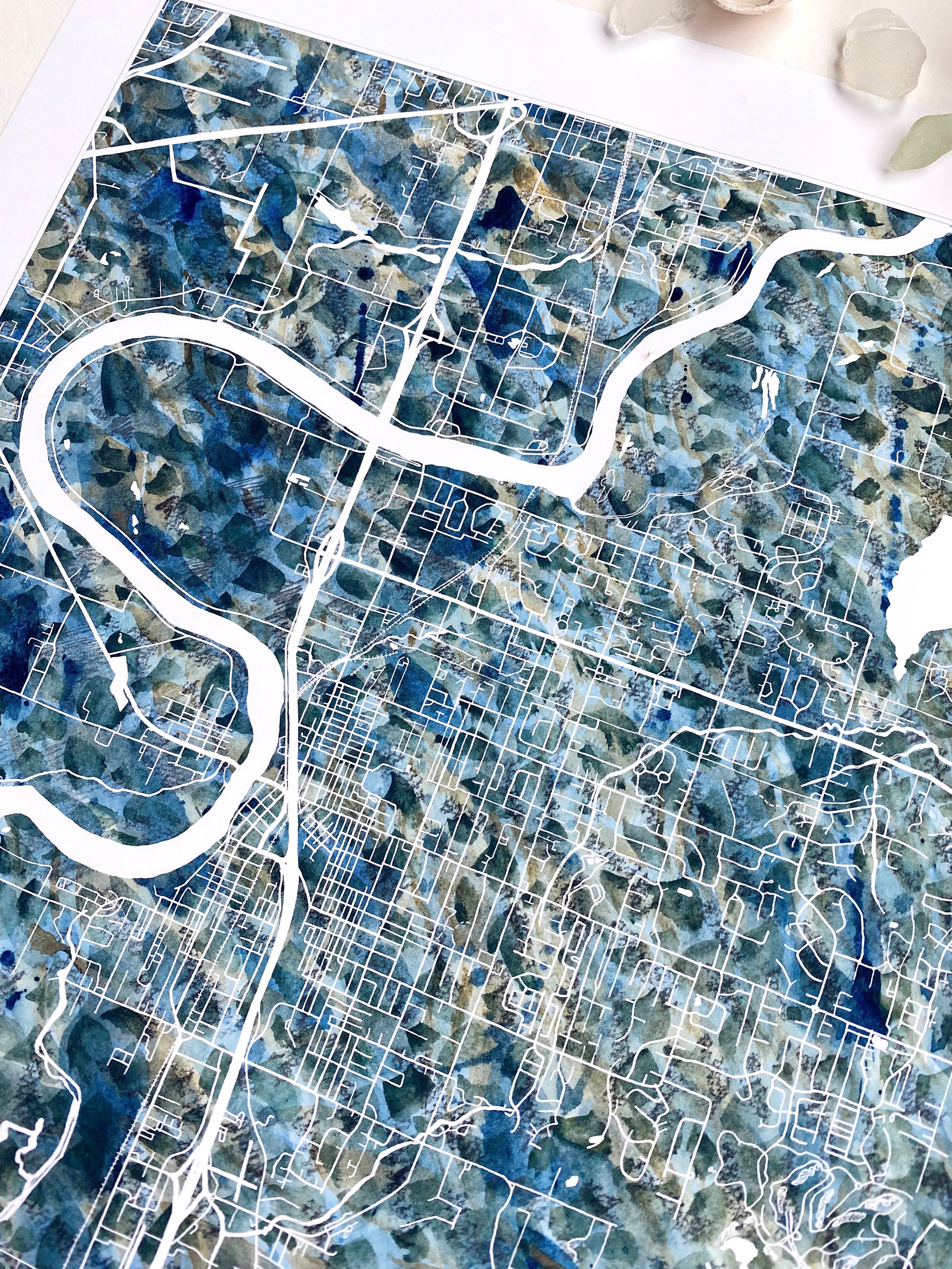 MOUNT VERNON Washington Urban Fabrics City Map: PRINT