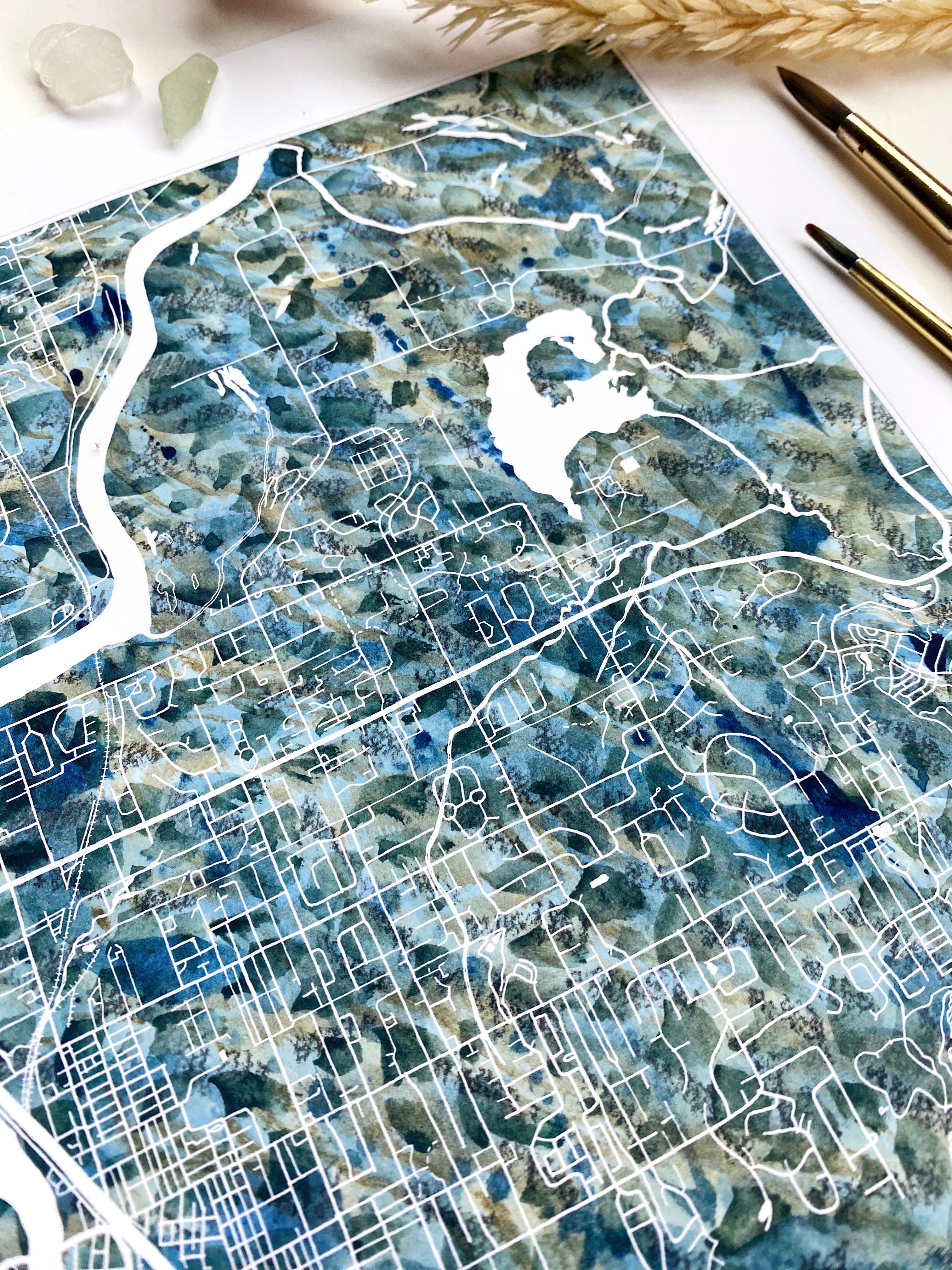 MOUNT VERNON Washington Urban Fabrics City Map: PRINT