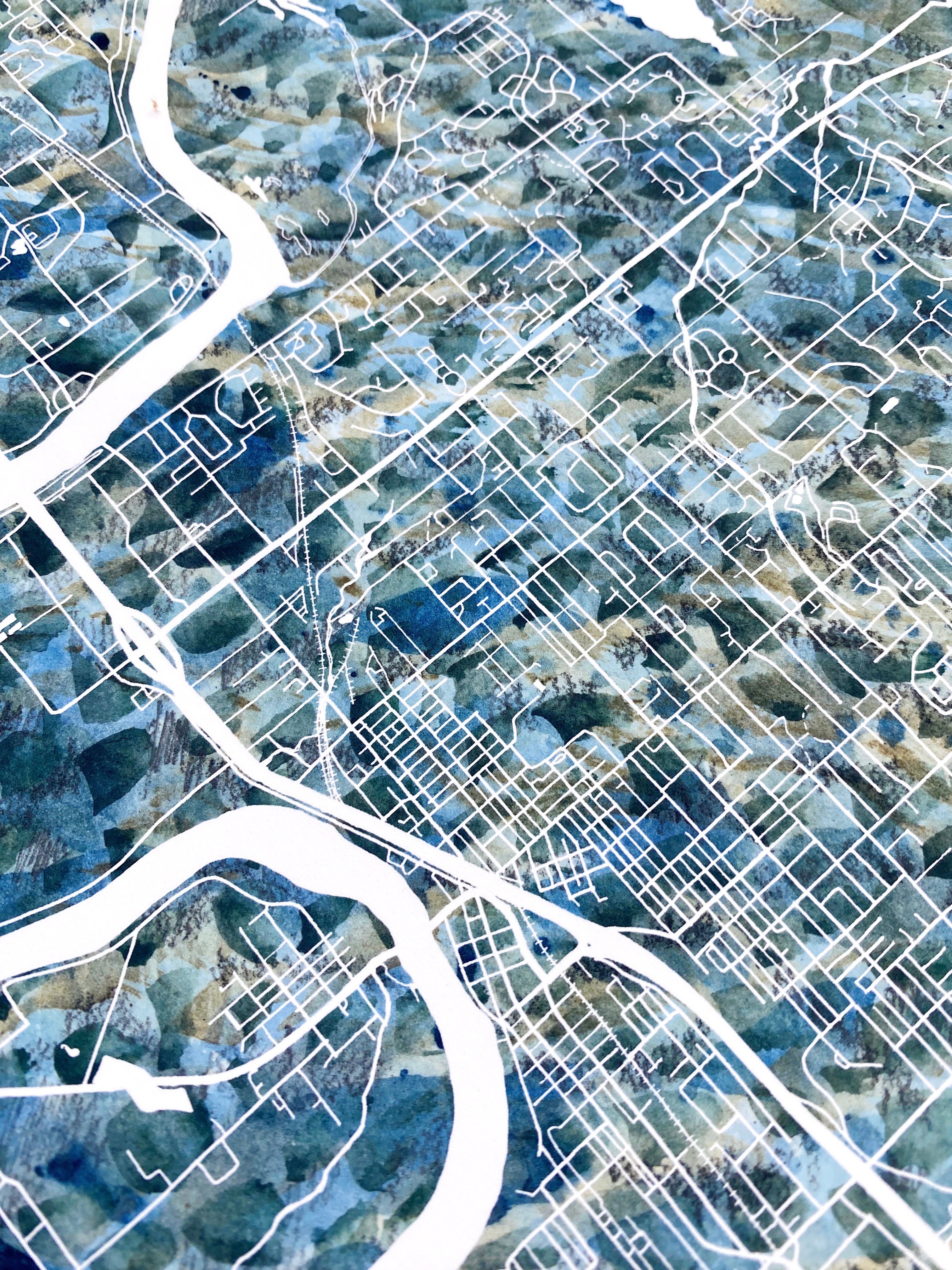 MOUNT VERNON Washington Urban Fabrics City Map: PRINT