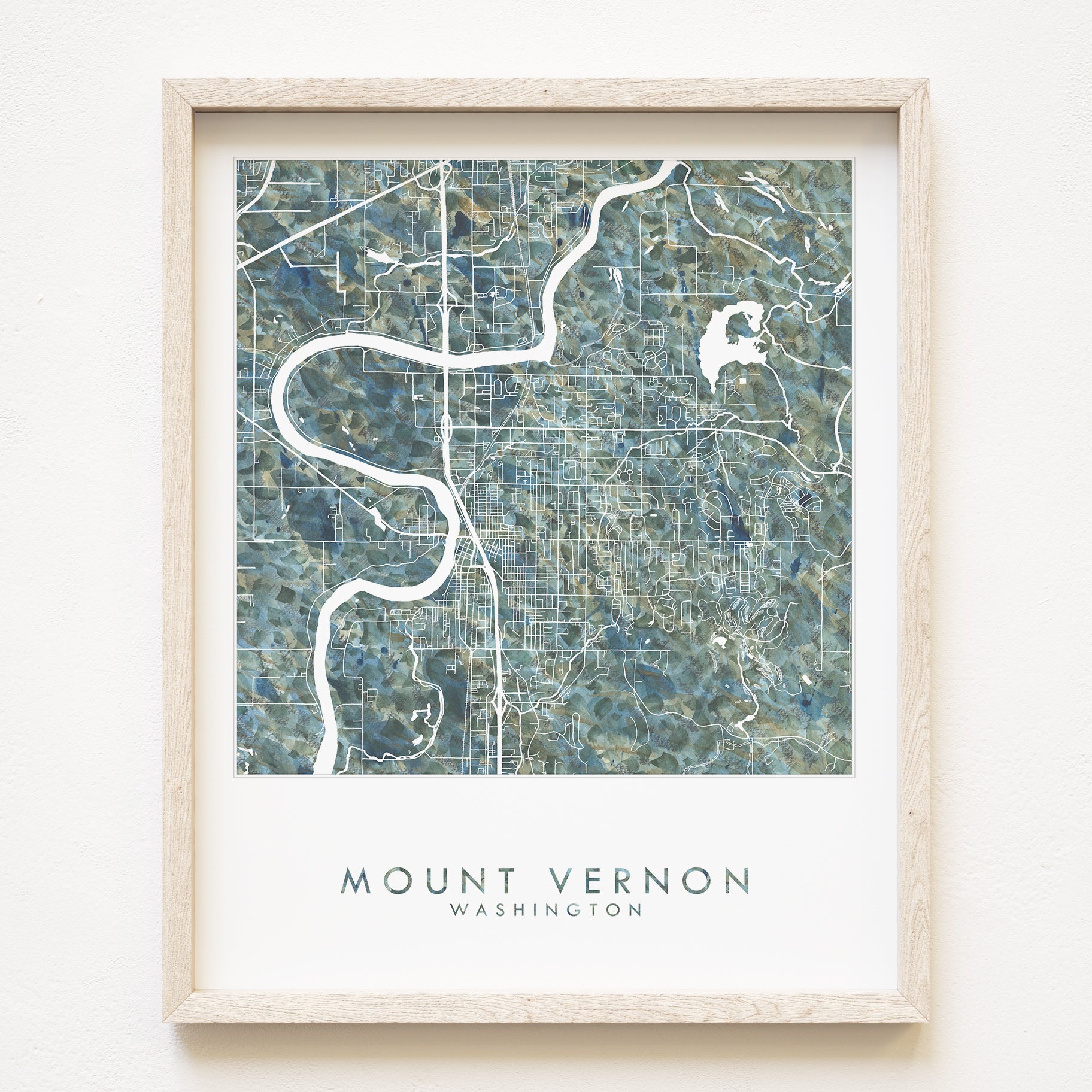 MOUNT VERNON Washington Urban Fabrics City Map: PRINT
