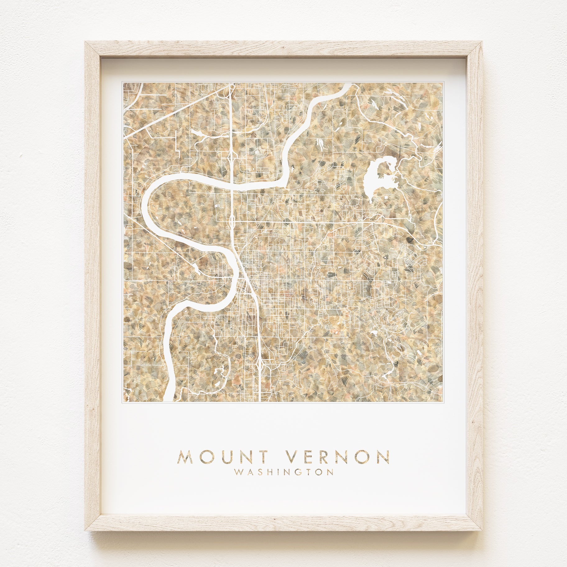 MOUNT VERNON Washington Urban Fabrics City Map: PRINT