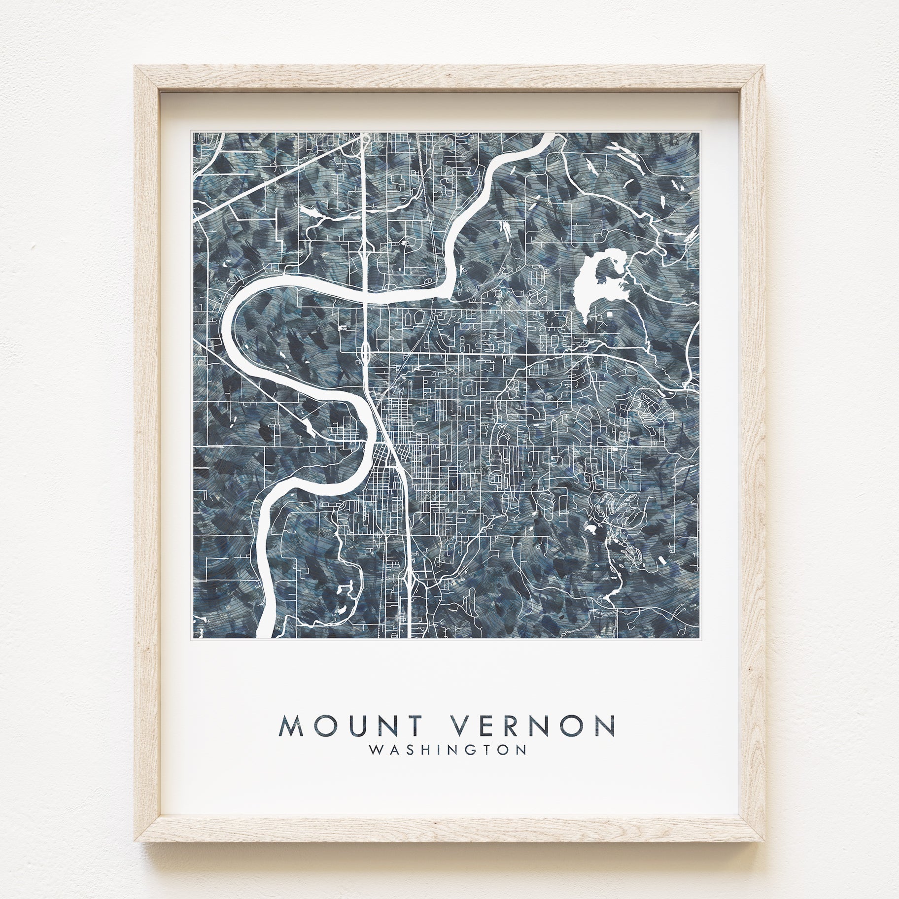 MOUNT VERNON Washington Urban Fabrics City Map: PRINT
