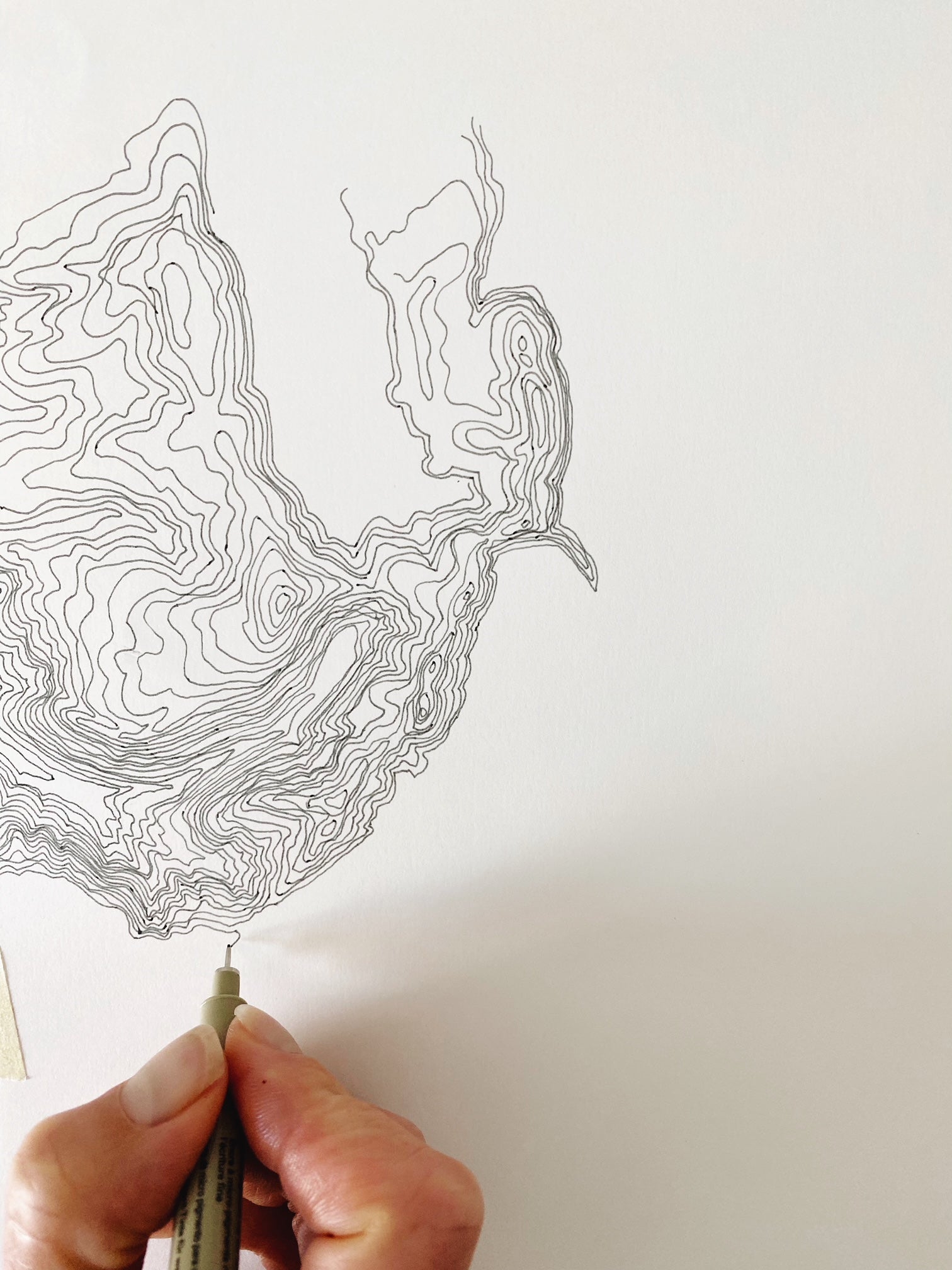 Mount Hood WY-EAST Oregon Topographical Watercolor Map: ORIGINAL PAINTING