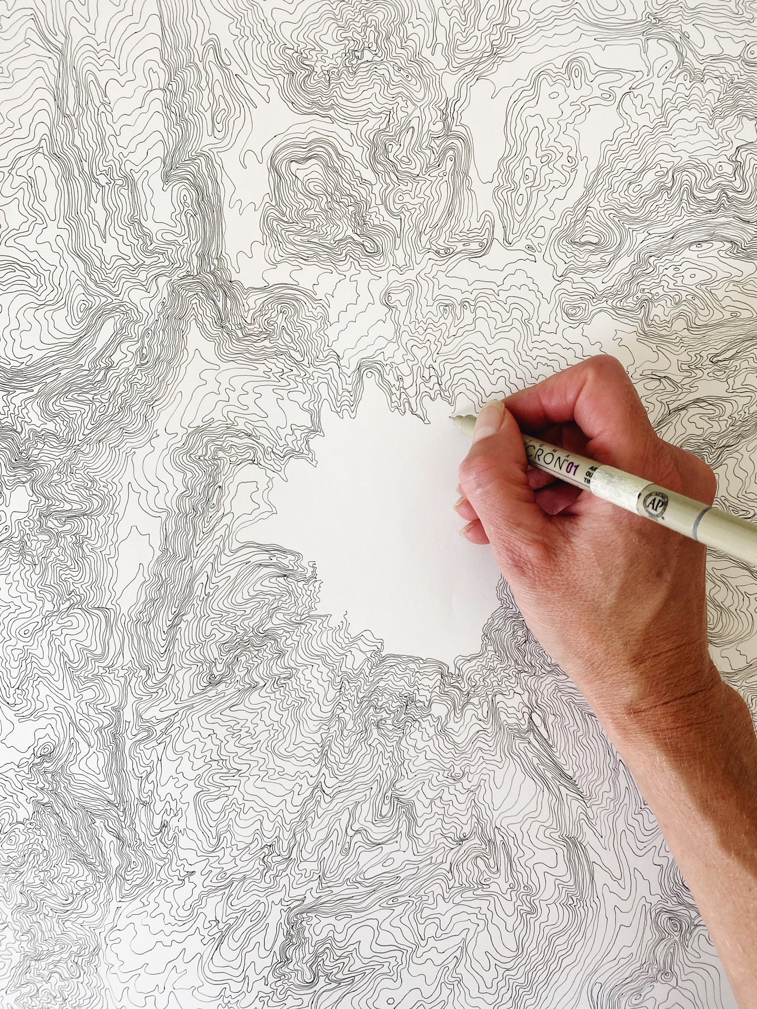 MOUNT HOOD Wy'East Oregon Topographical Map Drawing + Mountain Painting: PRINT