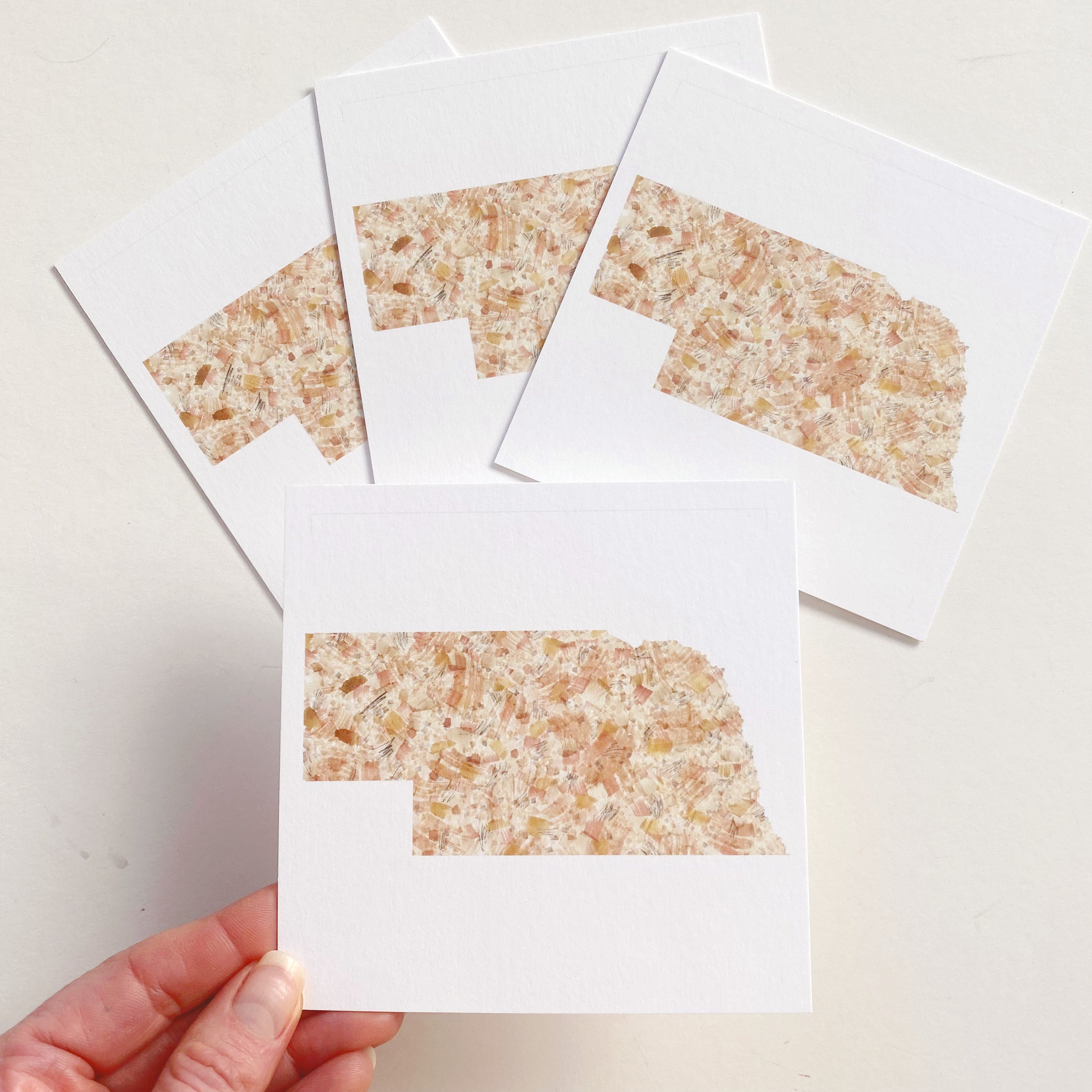 NEBRASKA Painted State Map SQUARE Postcard