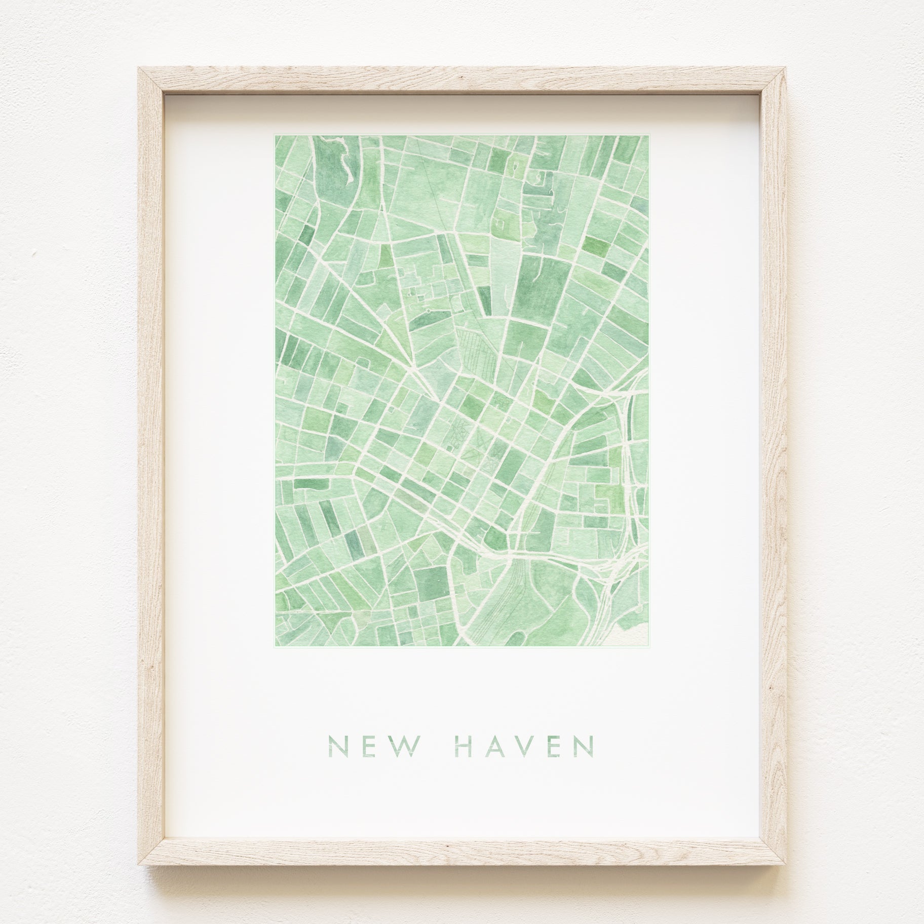 NEW HAVEN Watercolor City Blocks Map: PRINT