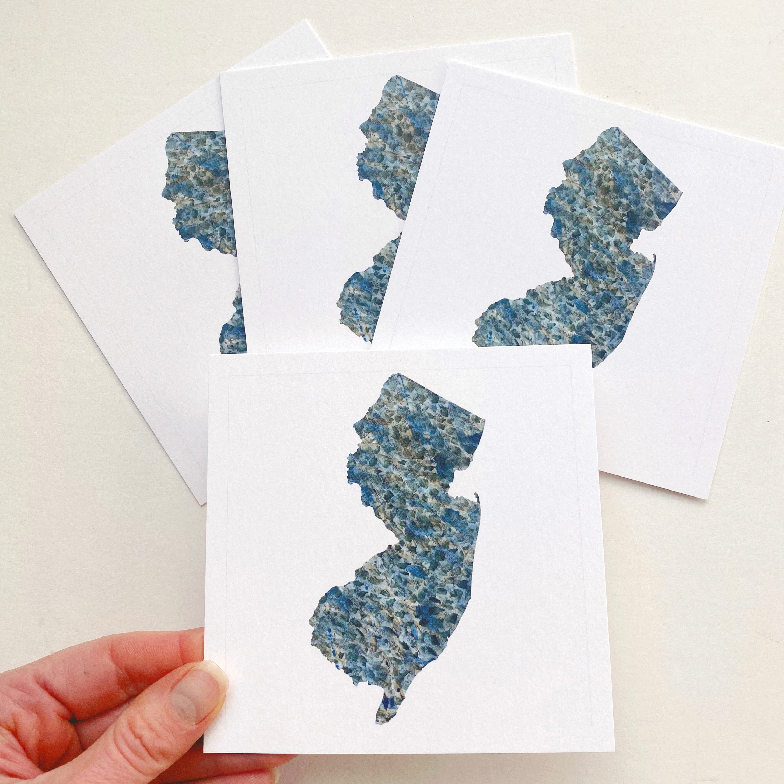 NEW JERSEY Painted State Map SQUARE Postcard