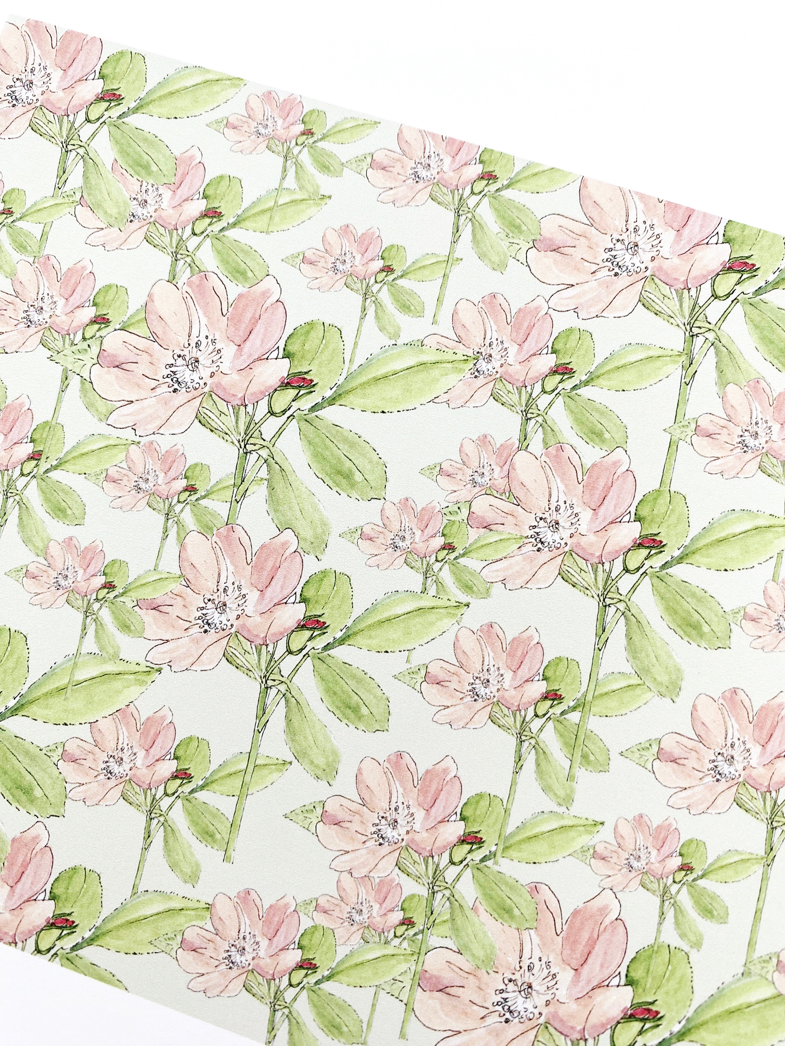 NORTH DAKOTA State Flower Map: Wild Prairie Rose: PRINT