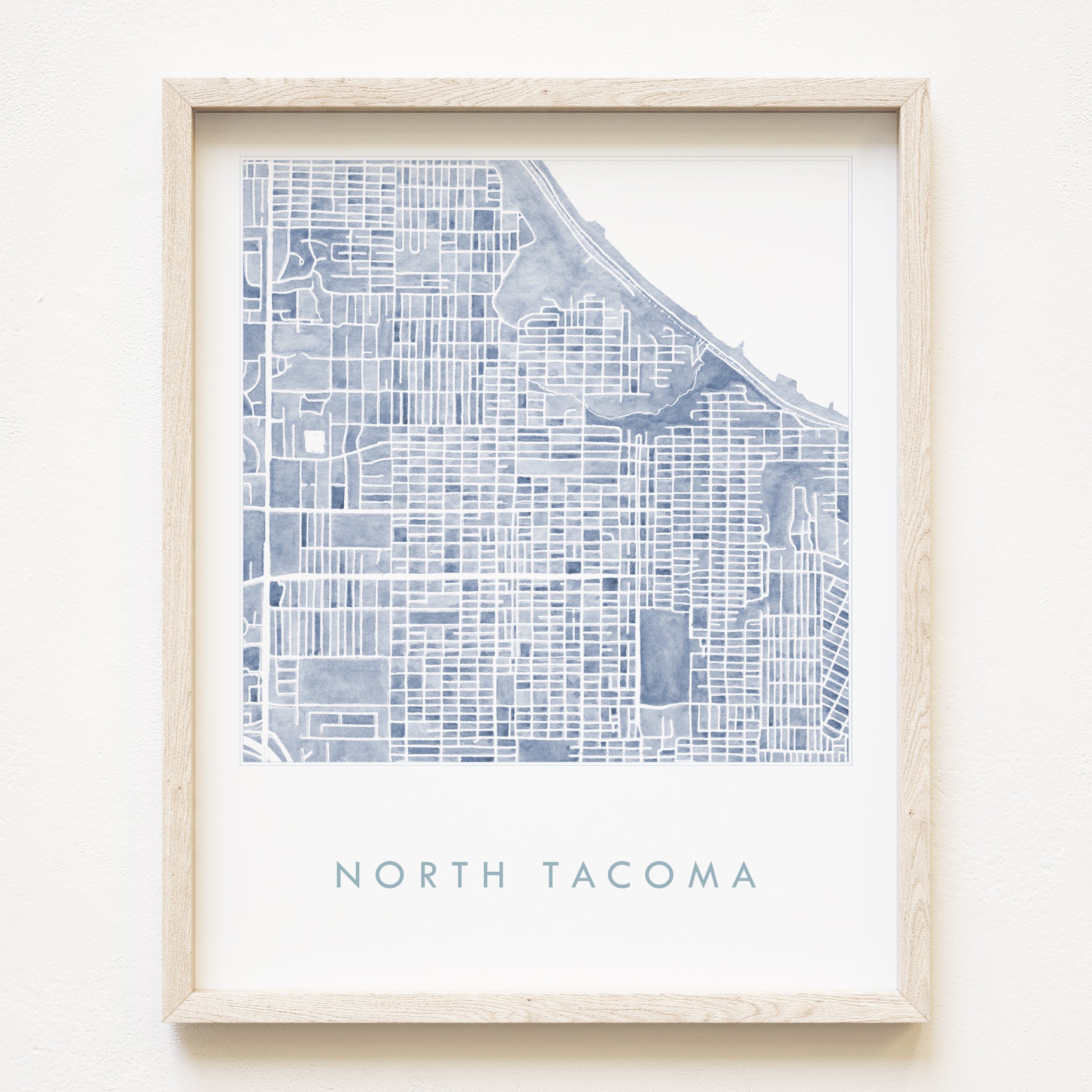 NORTH TACOMA Neighborhood Watercolor Map: PRINT