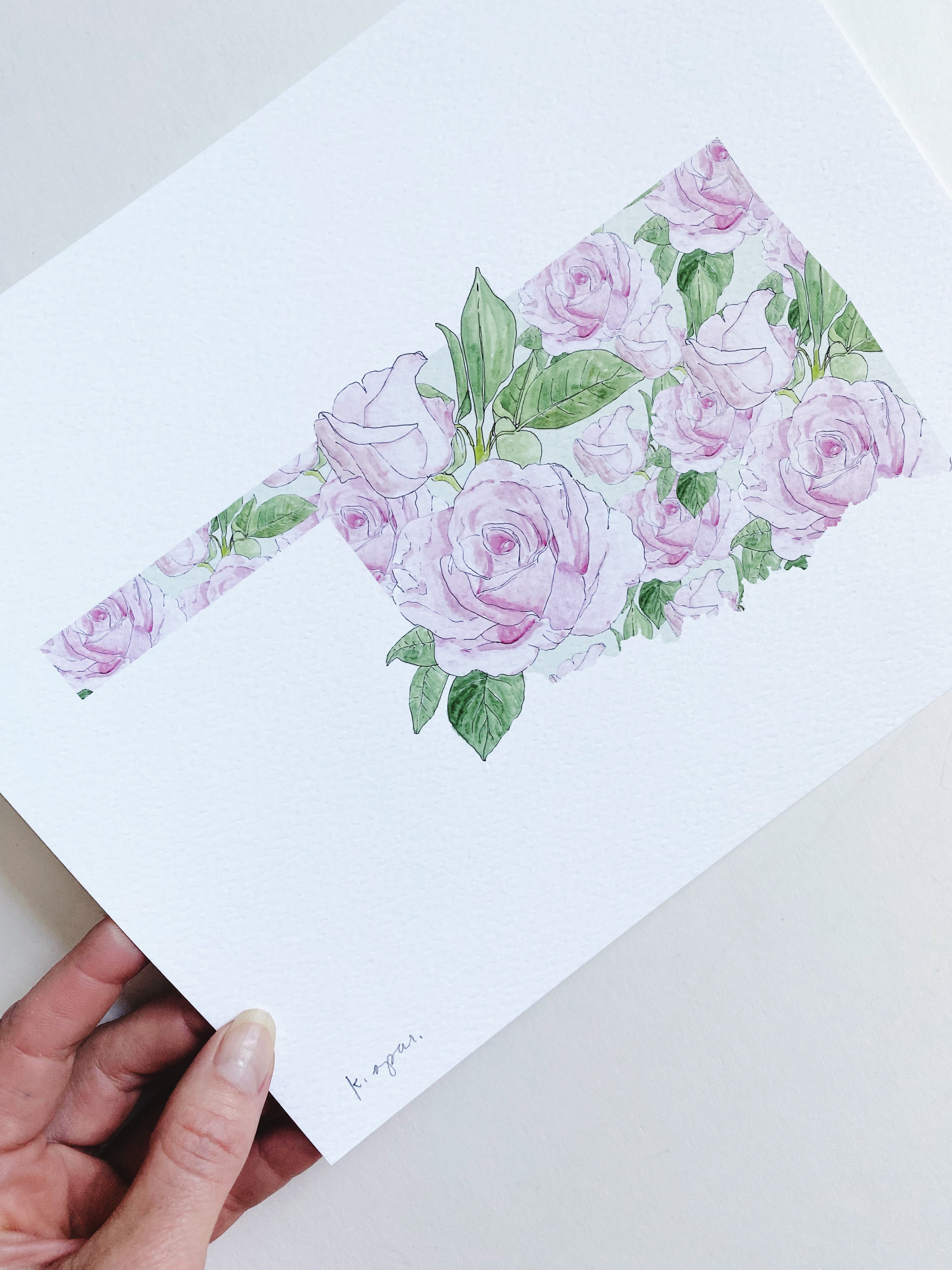 OKLAHOMA State Flower Map: Oklahoma Rose: PRINT