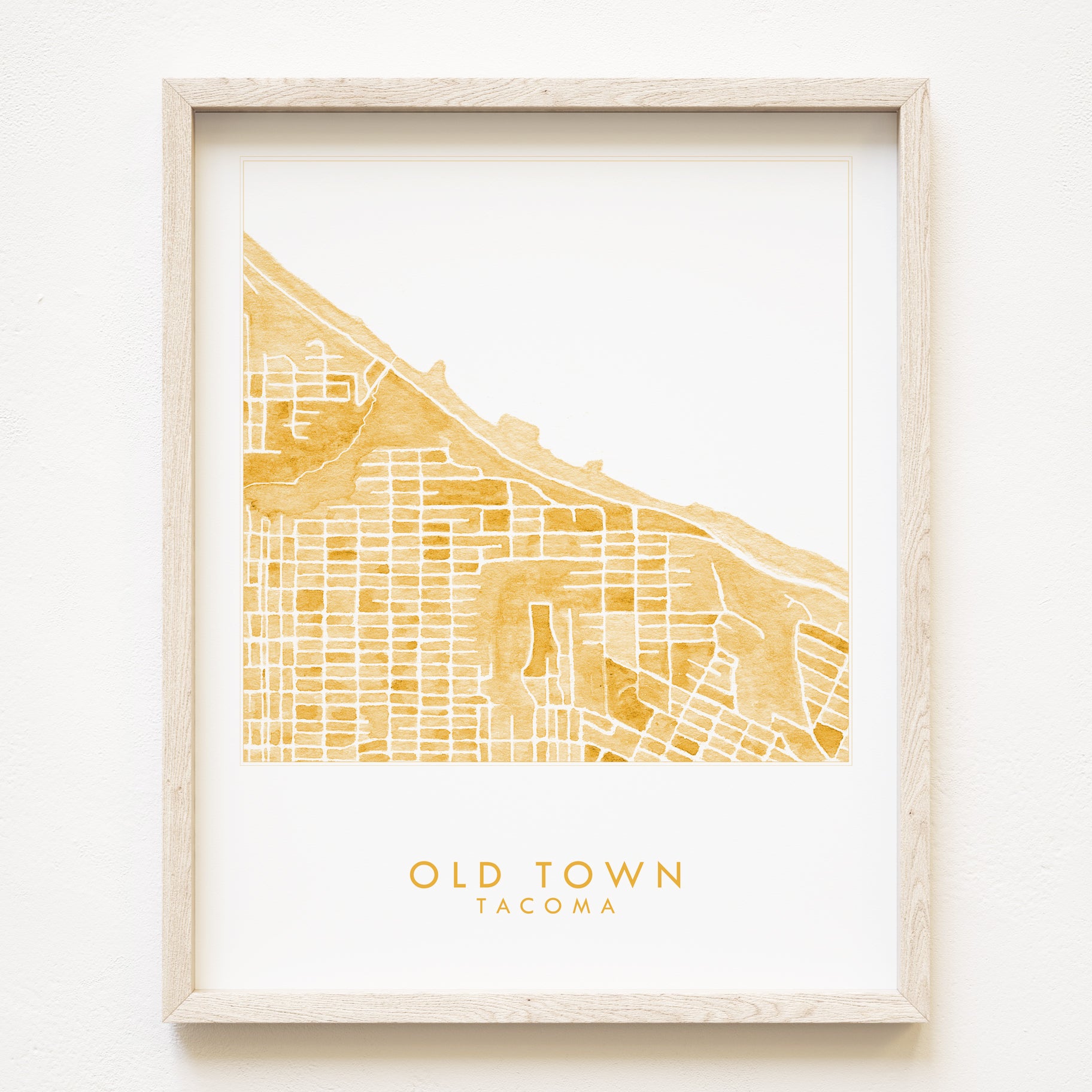 Old Town TACOMA Neighborhood Watercolor Map: PRINT