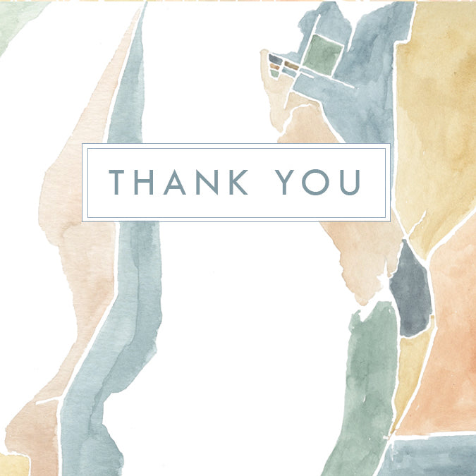 ColorFULL OLYMPIA WA Watercolor Map - THANK YOU greeting card