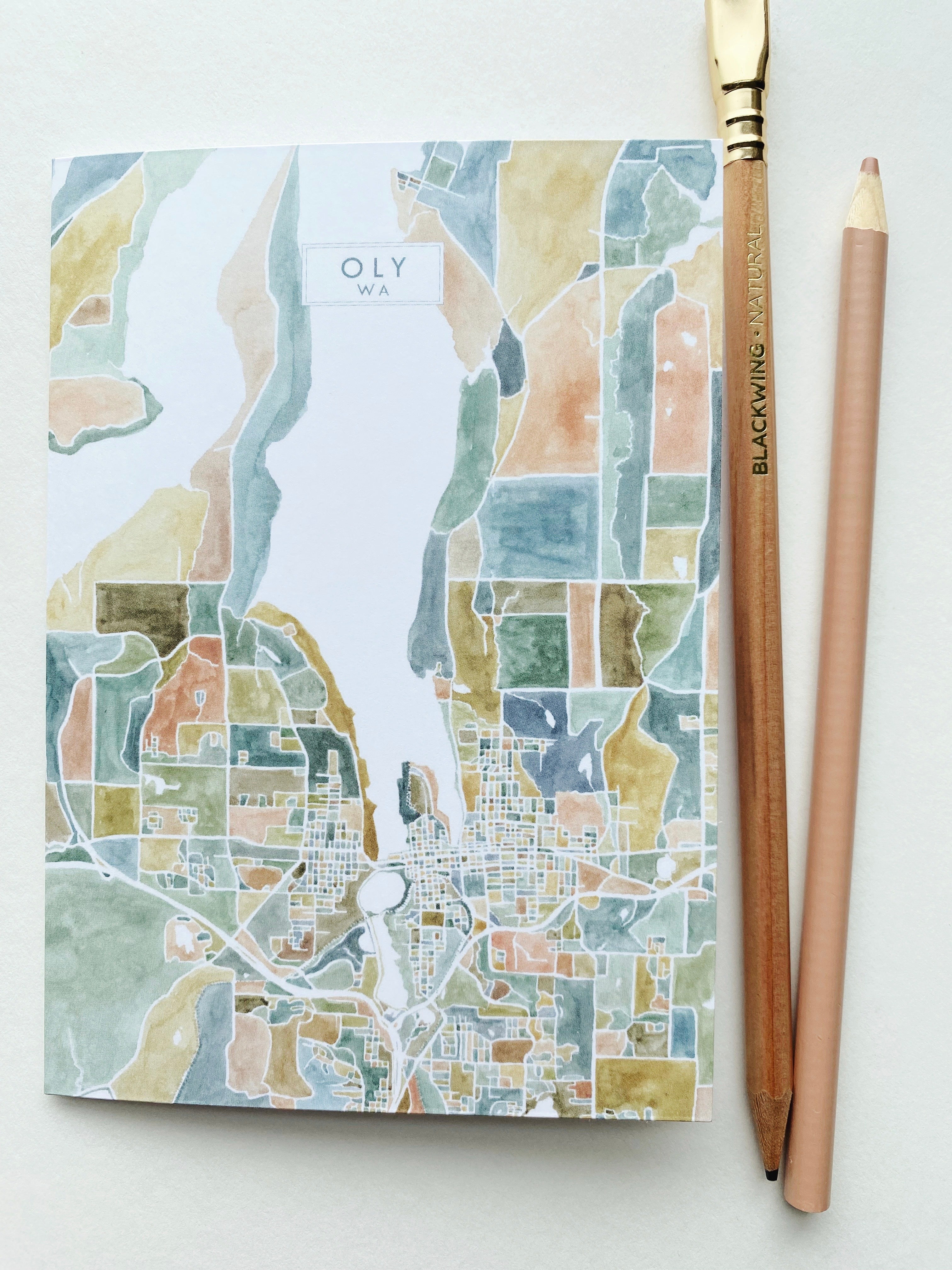 OLY Olympia Washington Watercolor Map - city nickname greeting card
