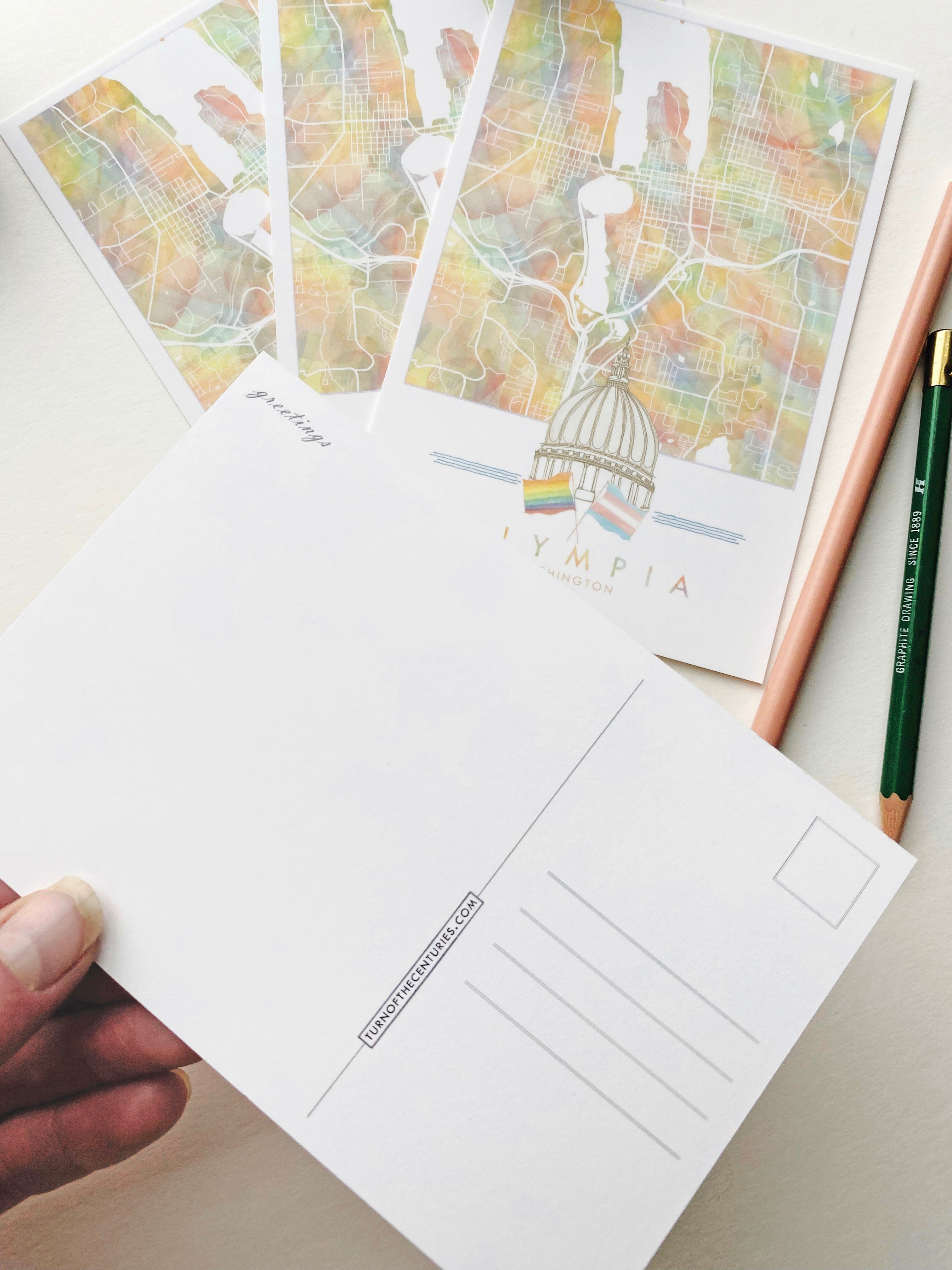 Customize YOUR CITY/PLACE Art Map: Standard POSTCARD: Wholesale Only