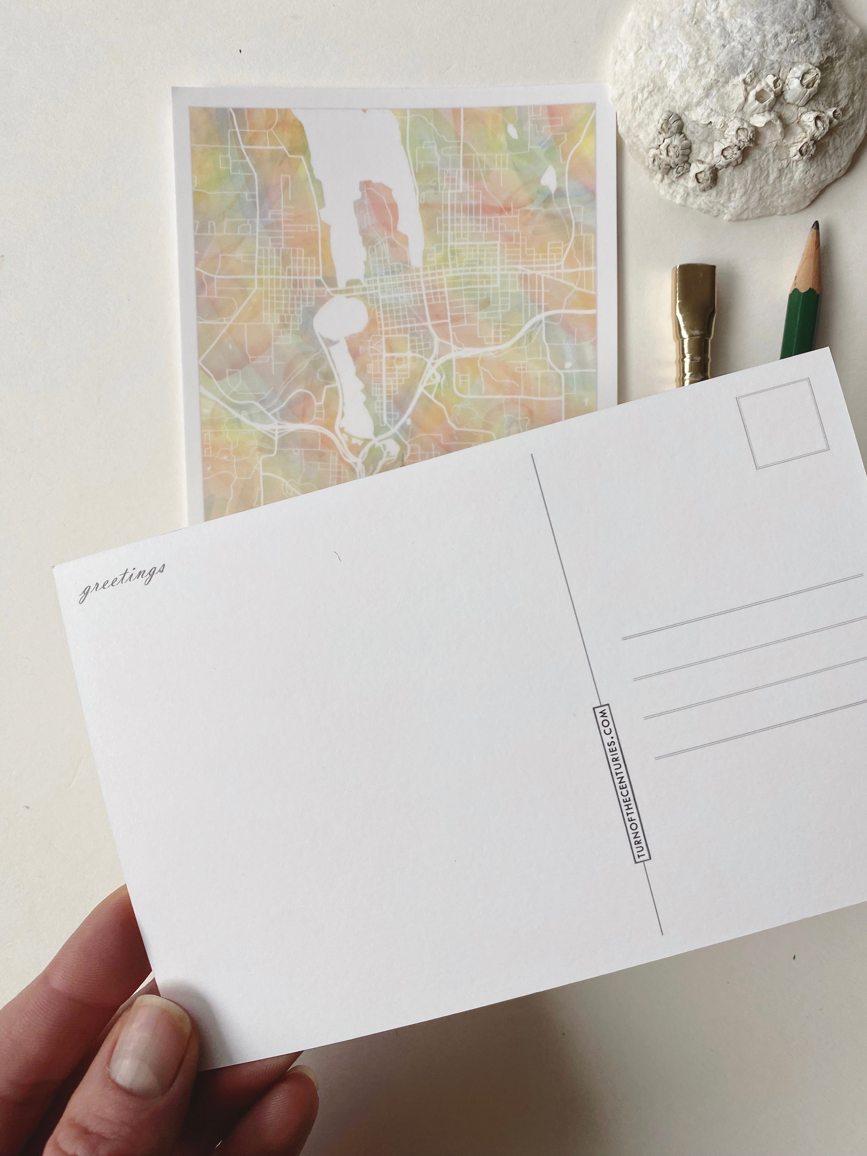 OLYMPIA Washington Capitol Rainbow Pride Map Postcard