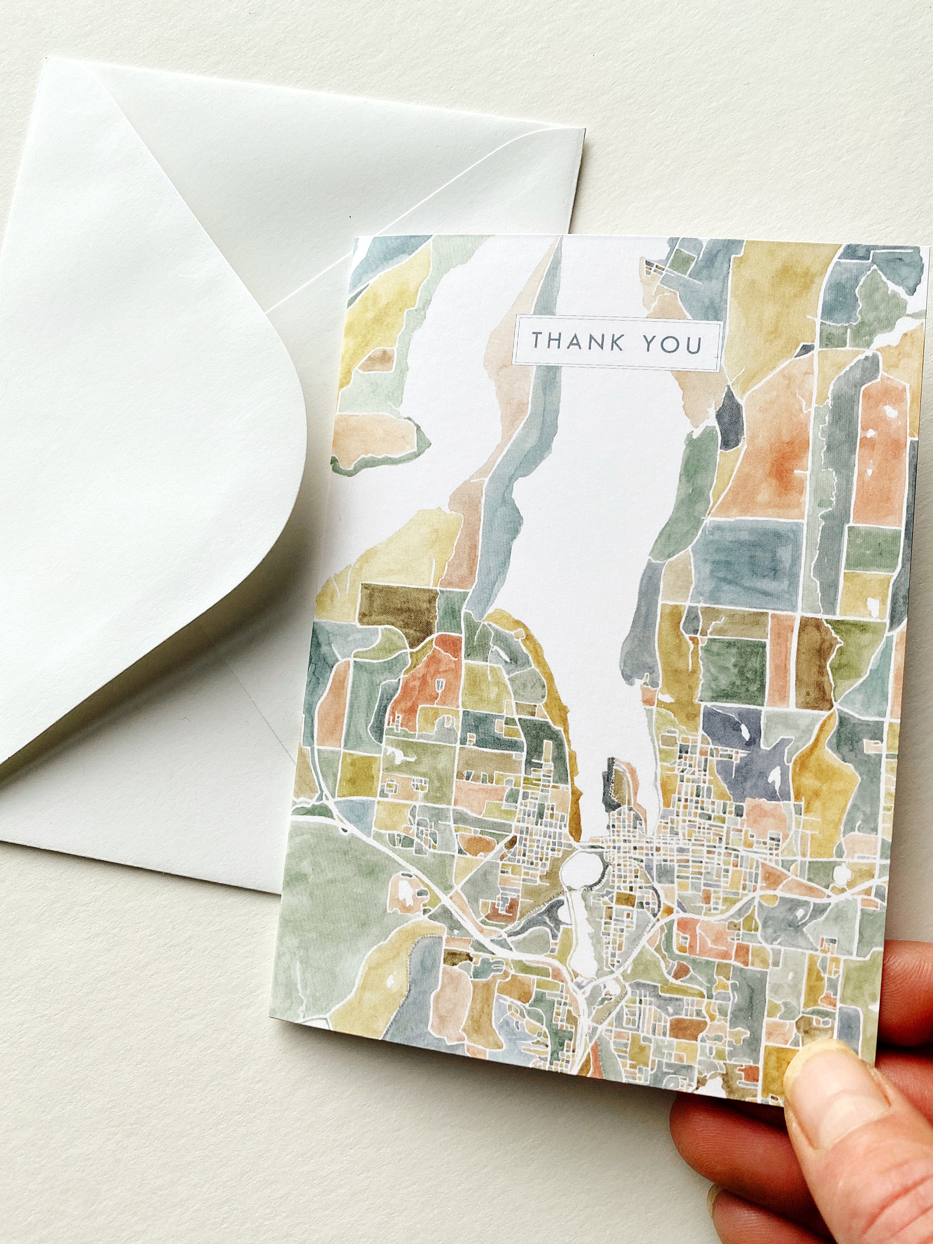 Customize YOUR CITY/PLACE Art Map: GREETING CARD: Wholesale Only