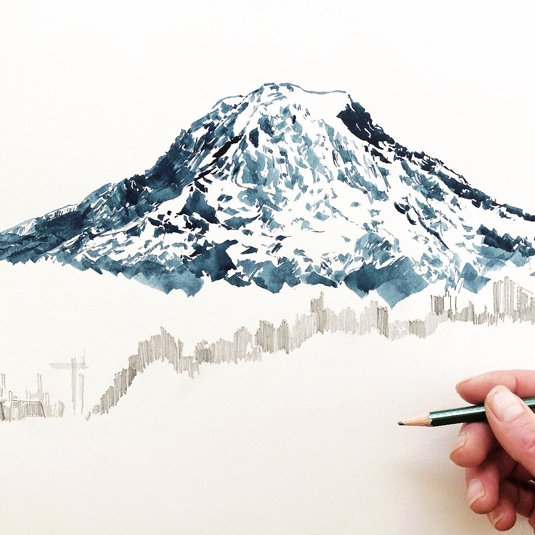 TACOMA + TAHOMA / Mount Rainier, Washington USA Mountain Art