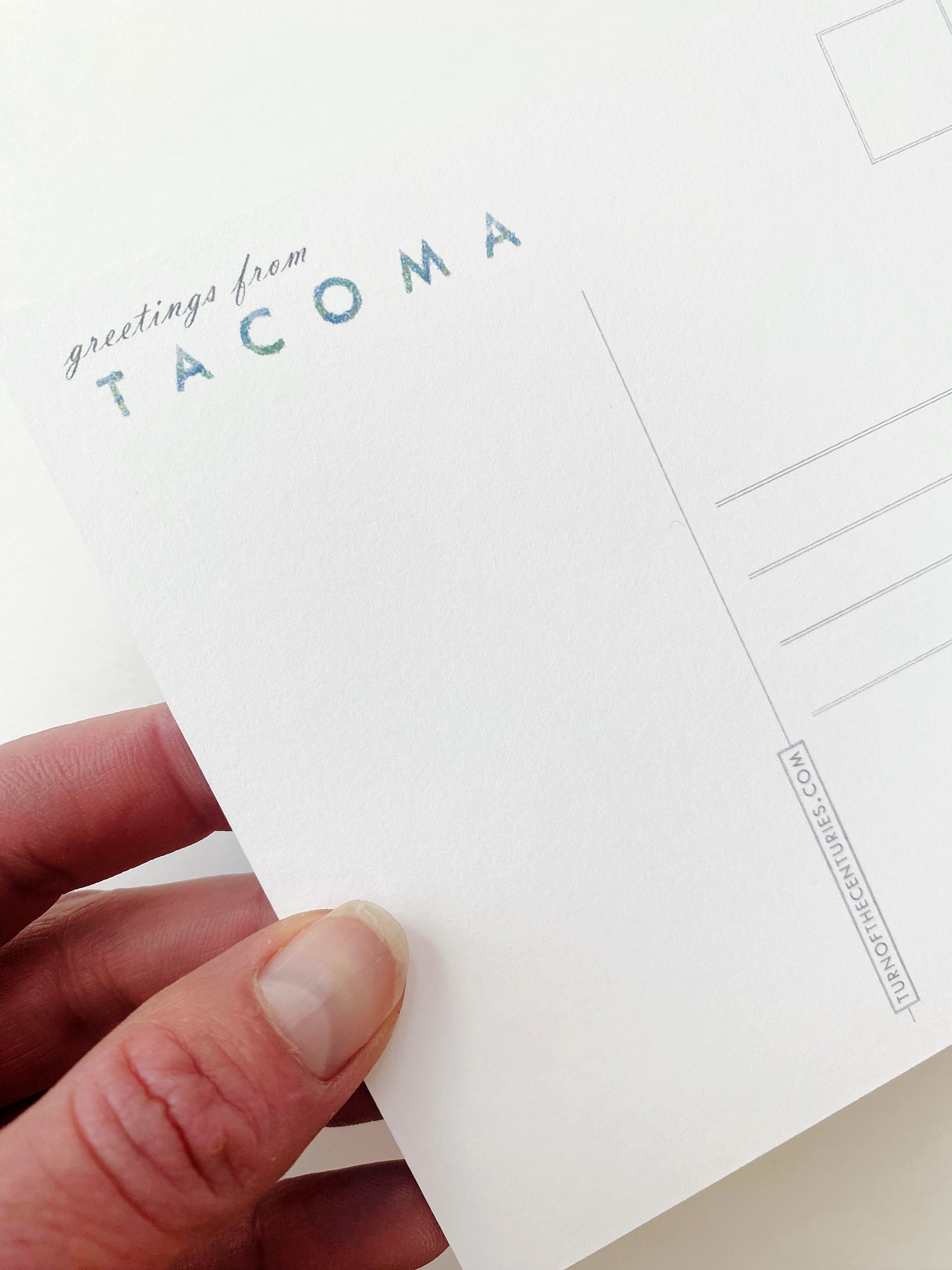 PNW TACOMA Washington Map SQUARE Postcard