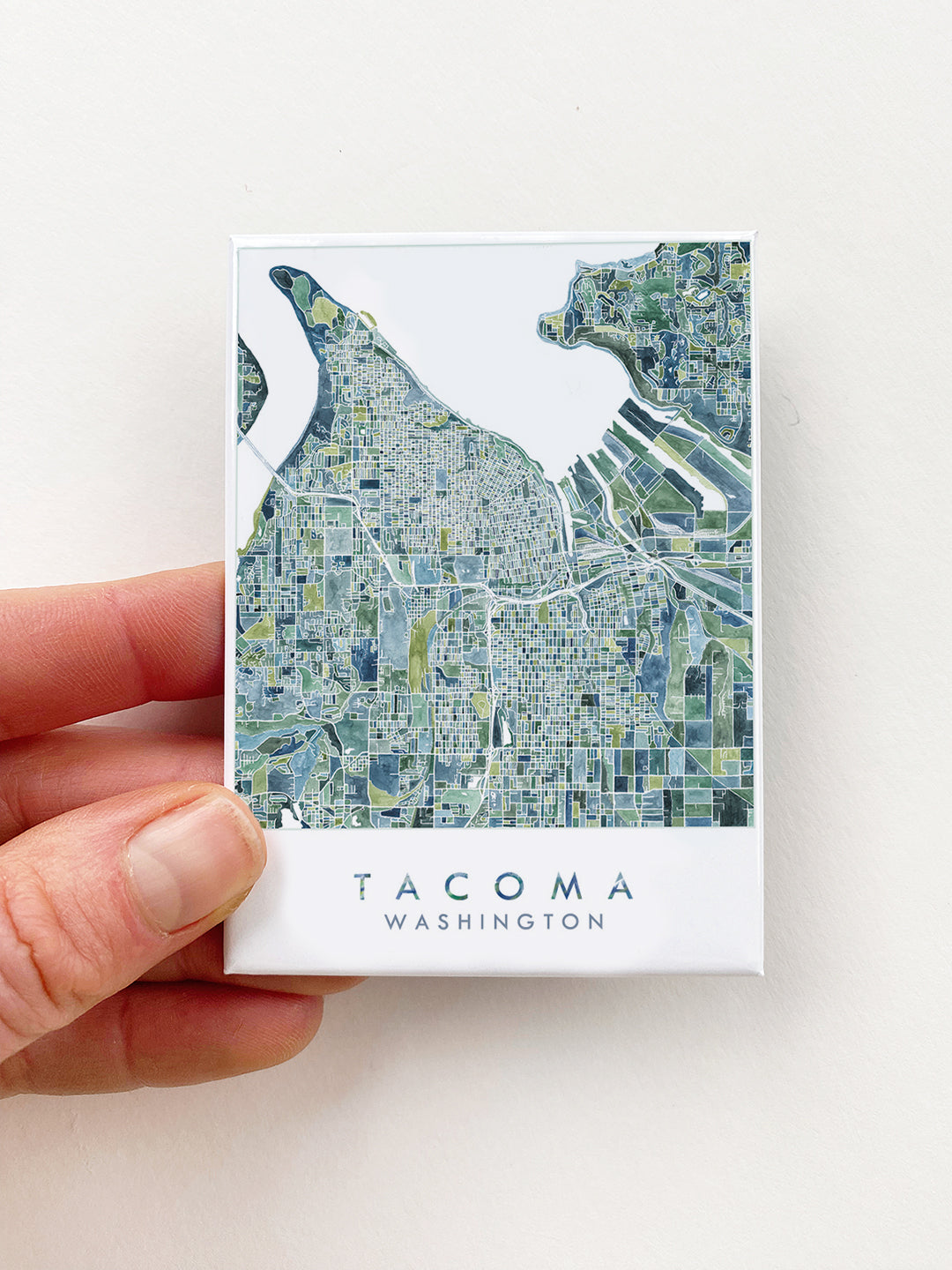 PNW TACOMA Washington Watercolor Map: MAGNET