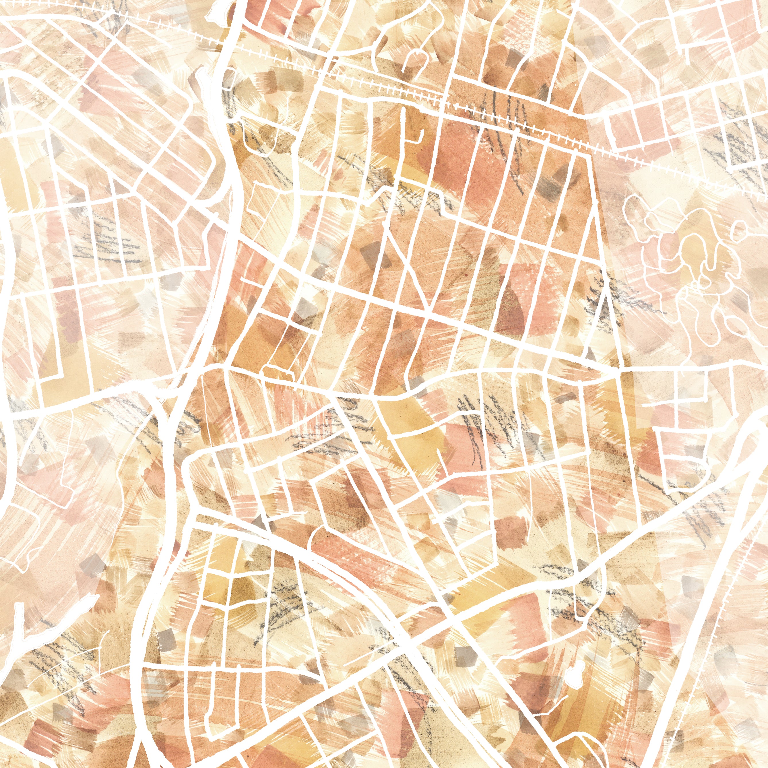 PELHAM New York Urban Fabrics City Map: PRINT