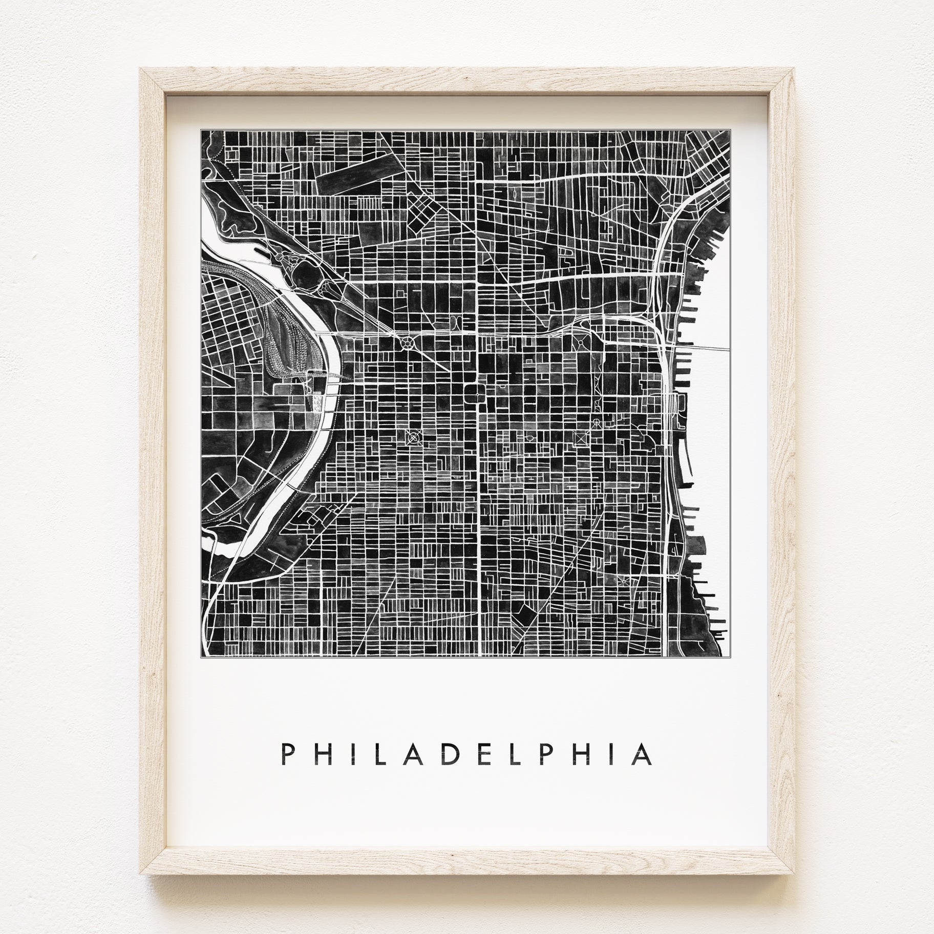 PHILADELPHIA Watercolor City Blocks Map: PRINT