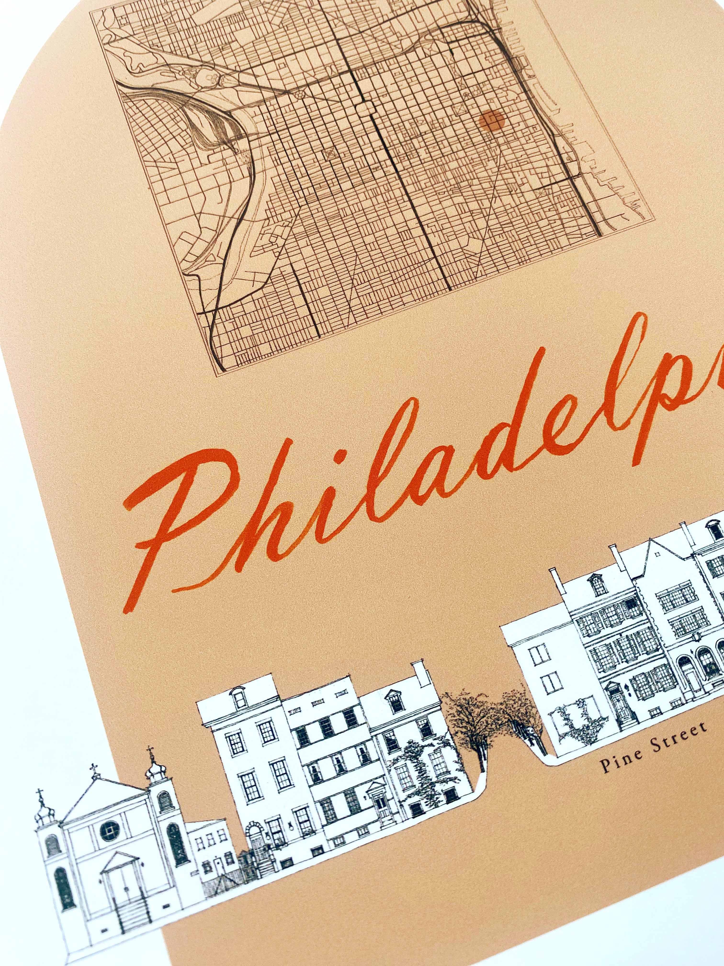 PHILADELPHIA Streetscape + Map: PRINT