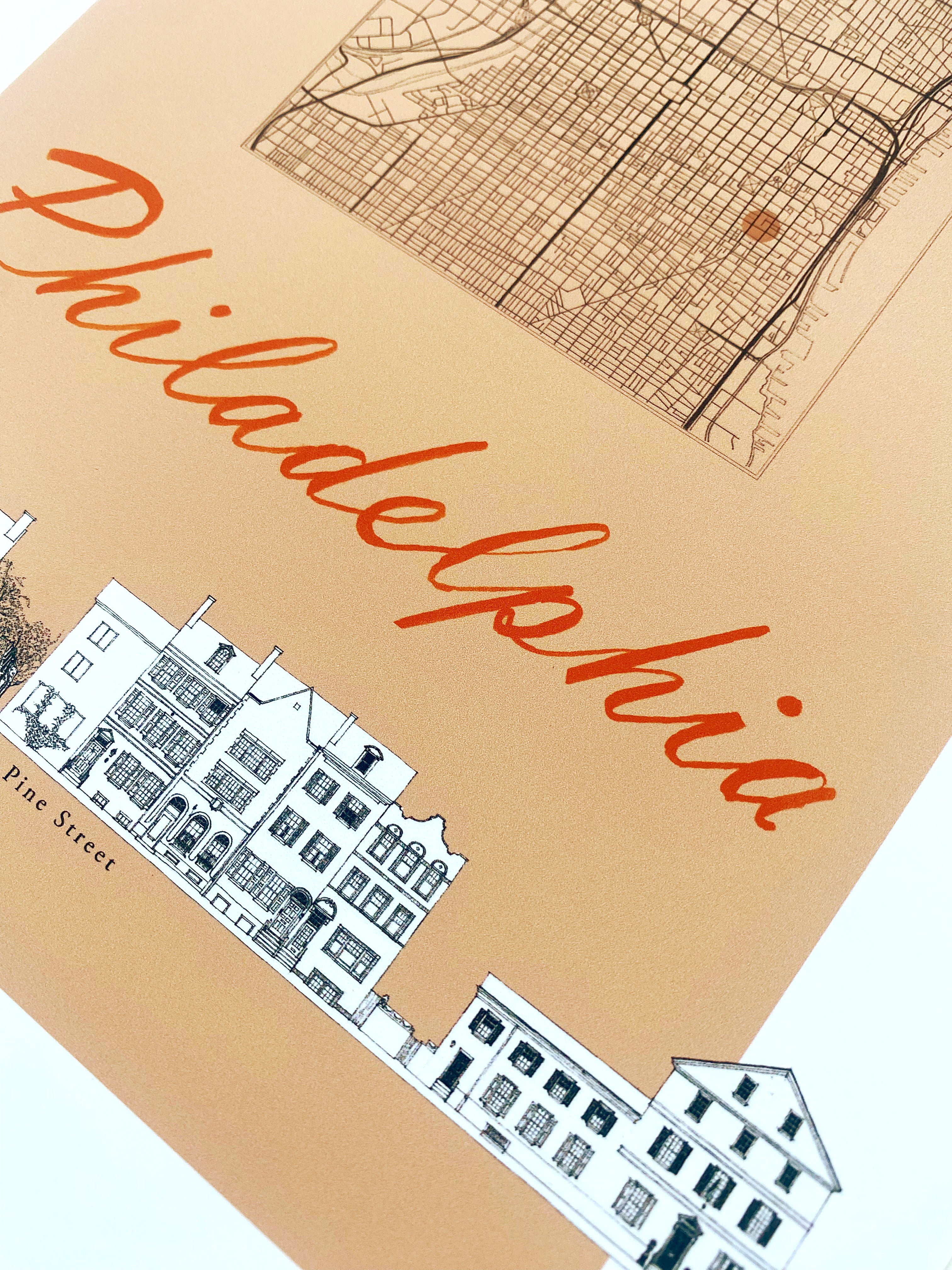 PHILADELPHIA Streetscape + Map: PRINT