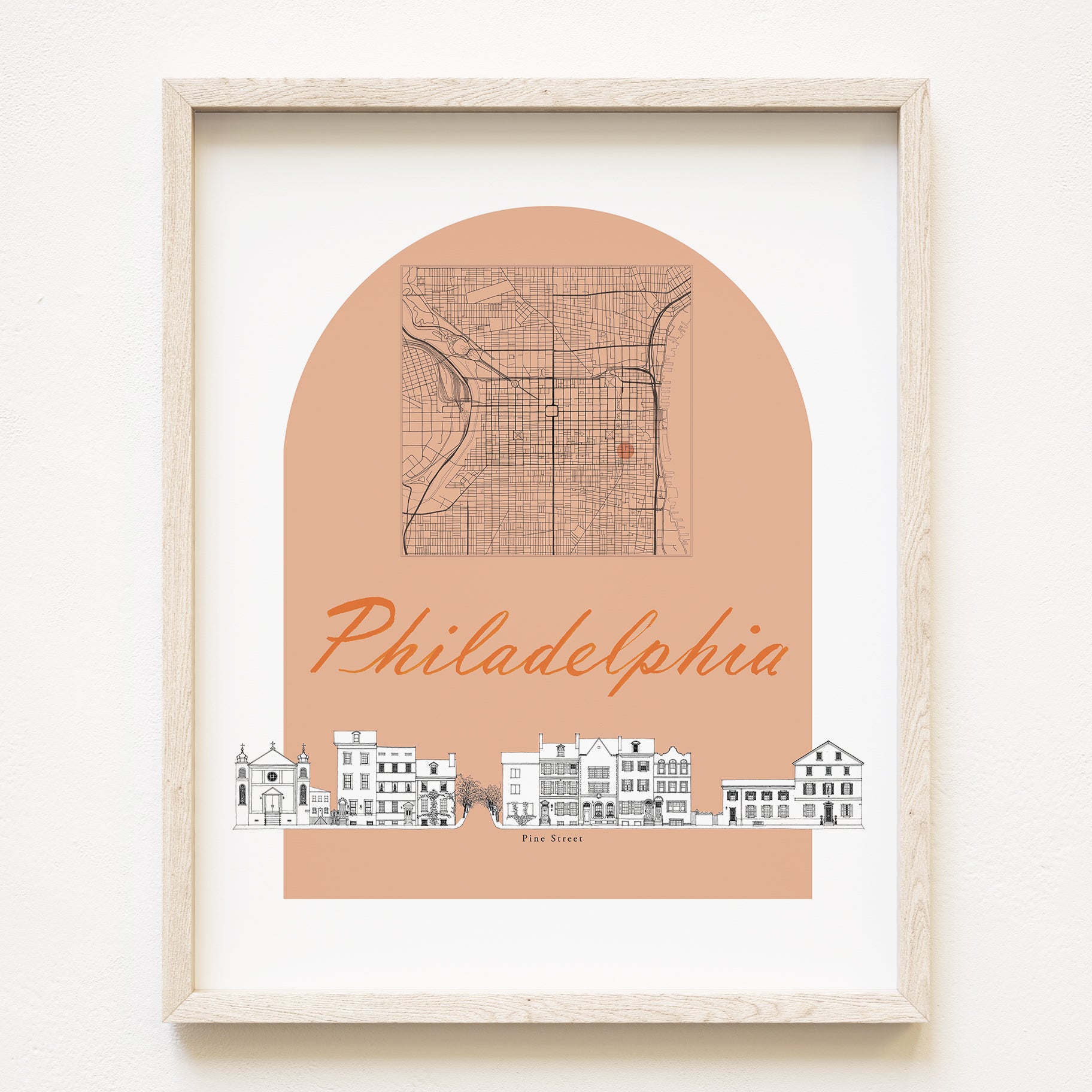 PHILADELPHIA Streetscape + Map: PRINT