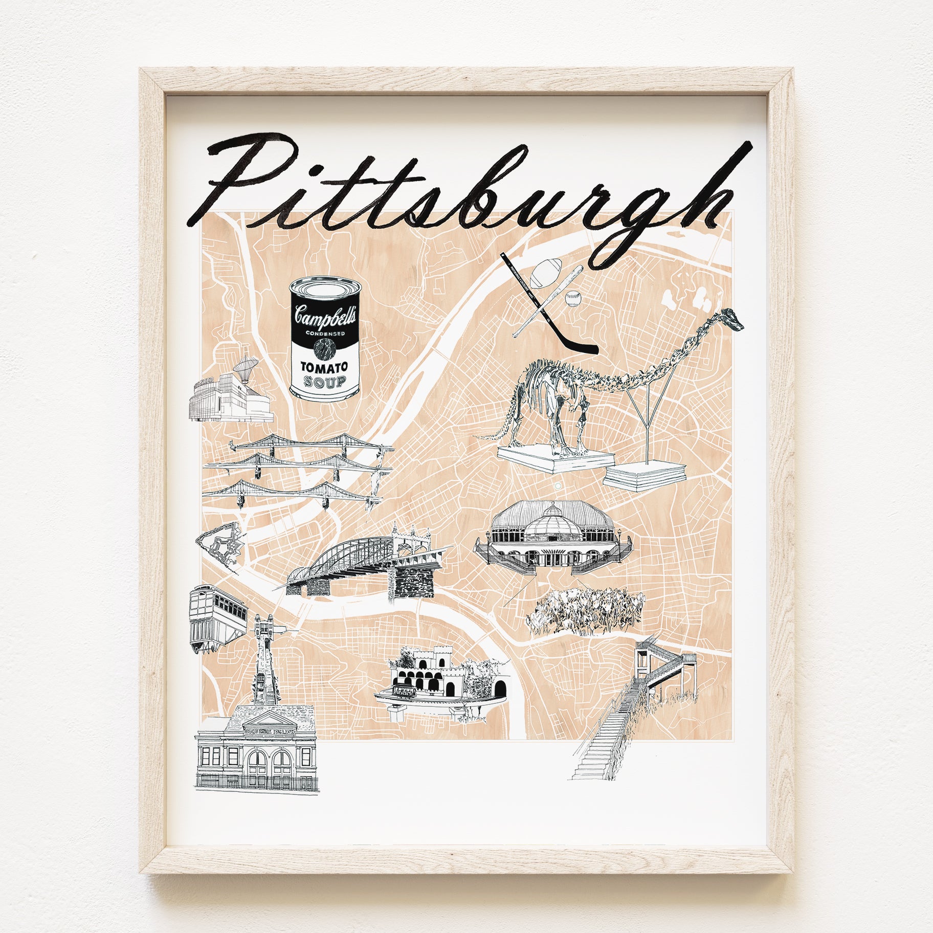 Customize YOUR CITY/PLACE Art Map: "Charms" Map: Wholesale Only