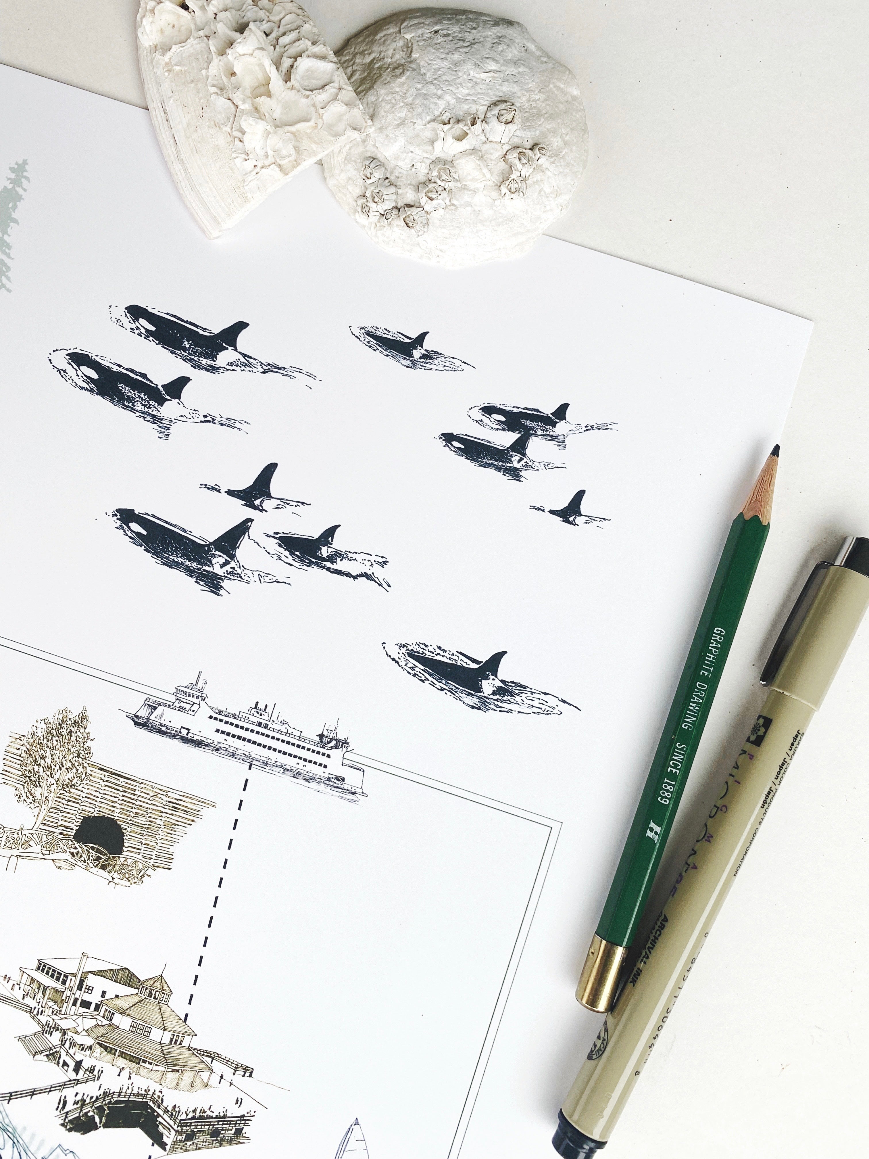 POINT DEFIANCE Park Art Map TACOMA Washington: Vertical PRINT