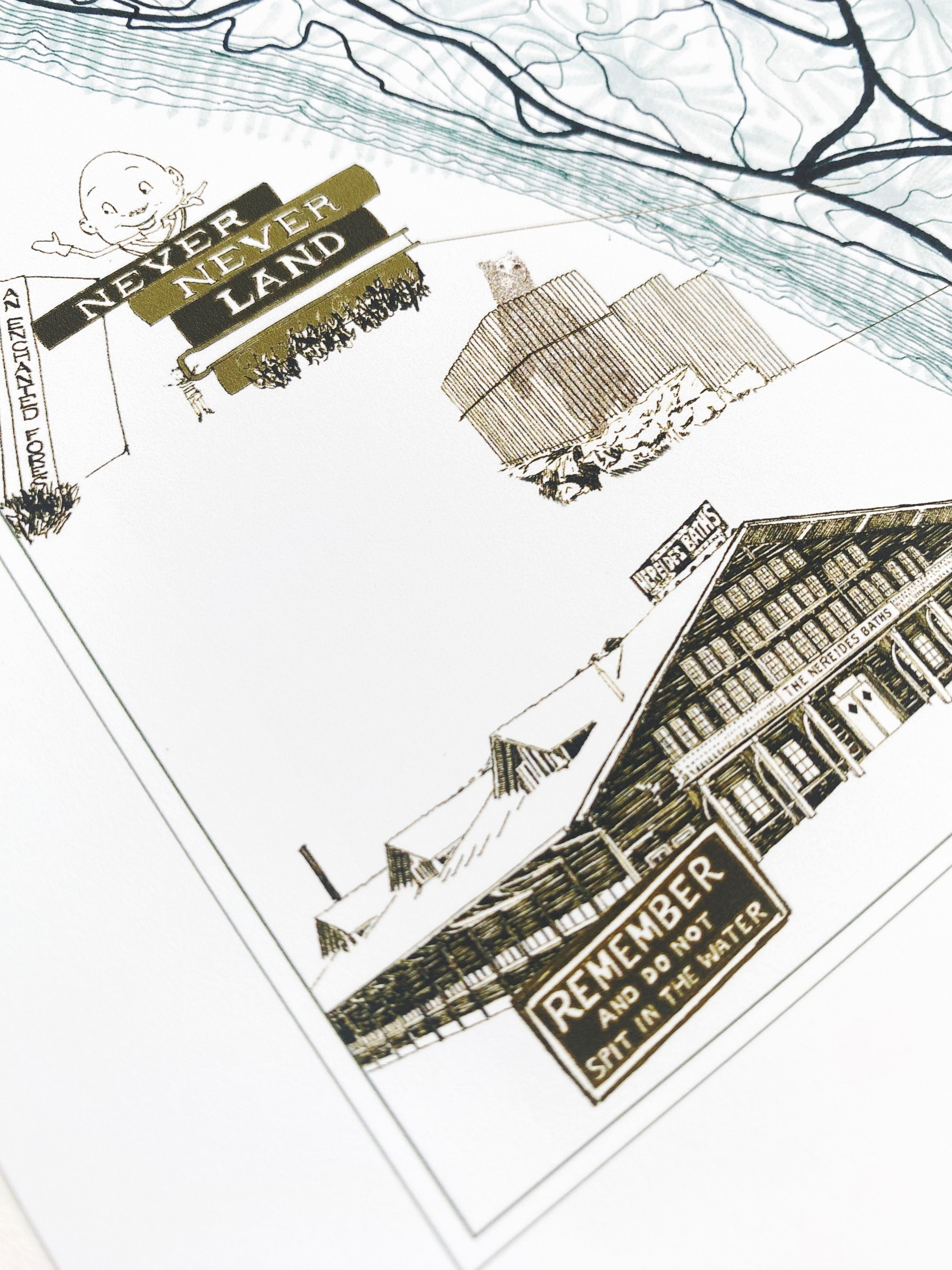 POINT DEFIANCE Park Art Map TACOMA Washington: Vertical PRINT