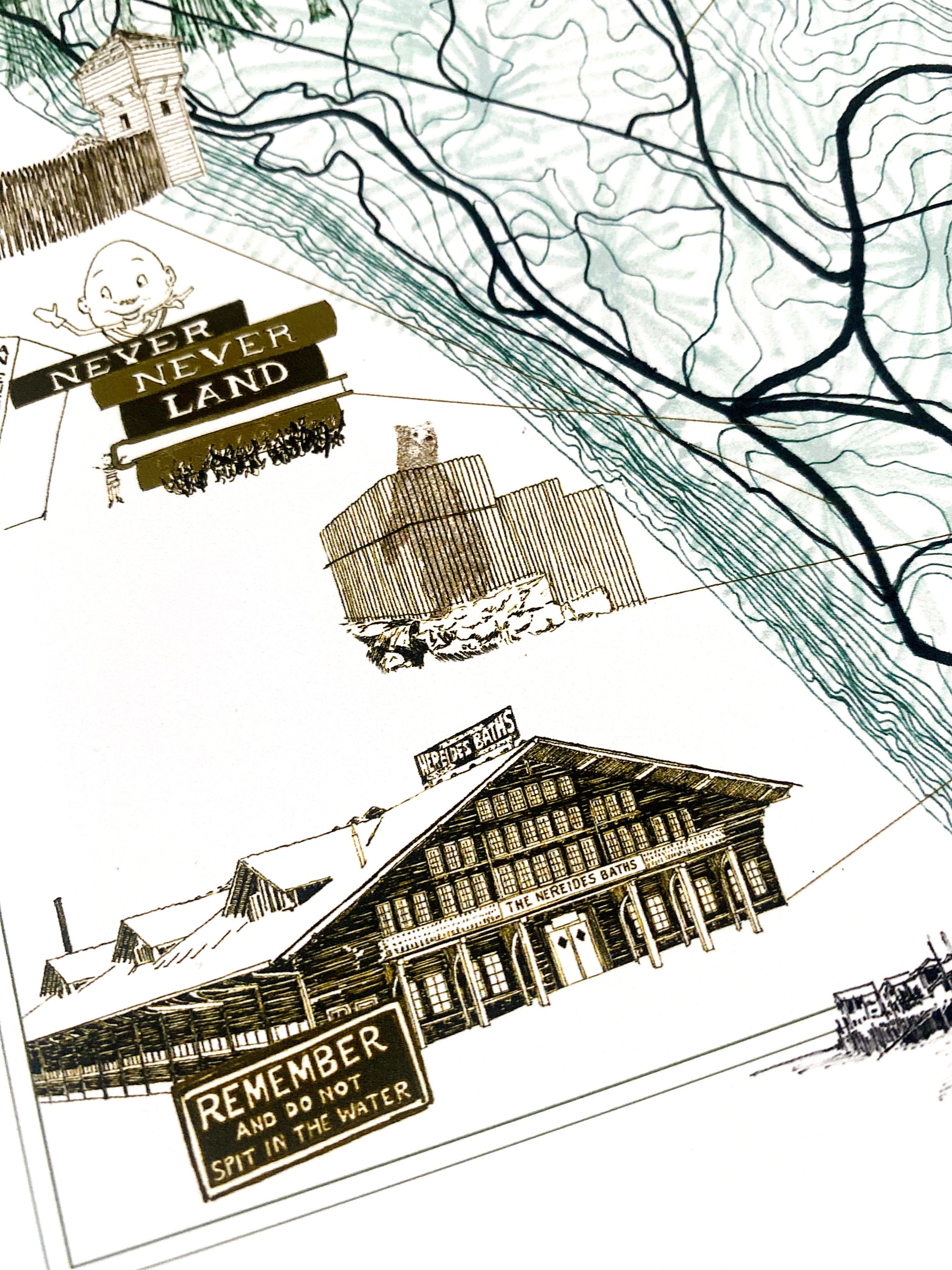 POINT DEFIANCE Park Art Map TACOMA Washington: Vertical PRINT