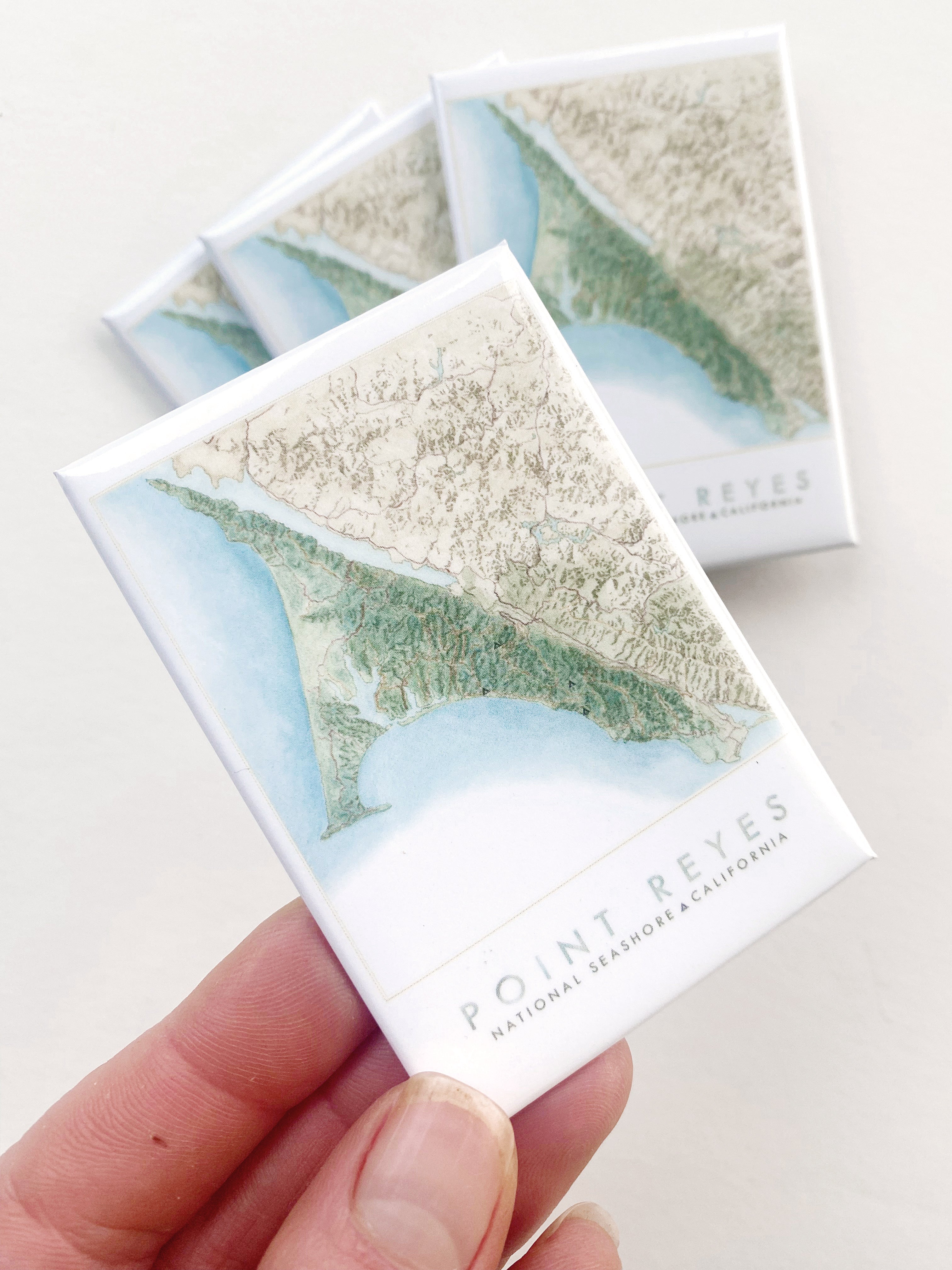 POINT REYES National Seashore California Watercolor Topo Map: MAGNET