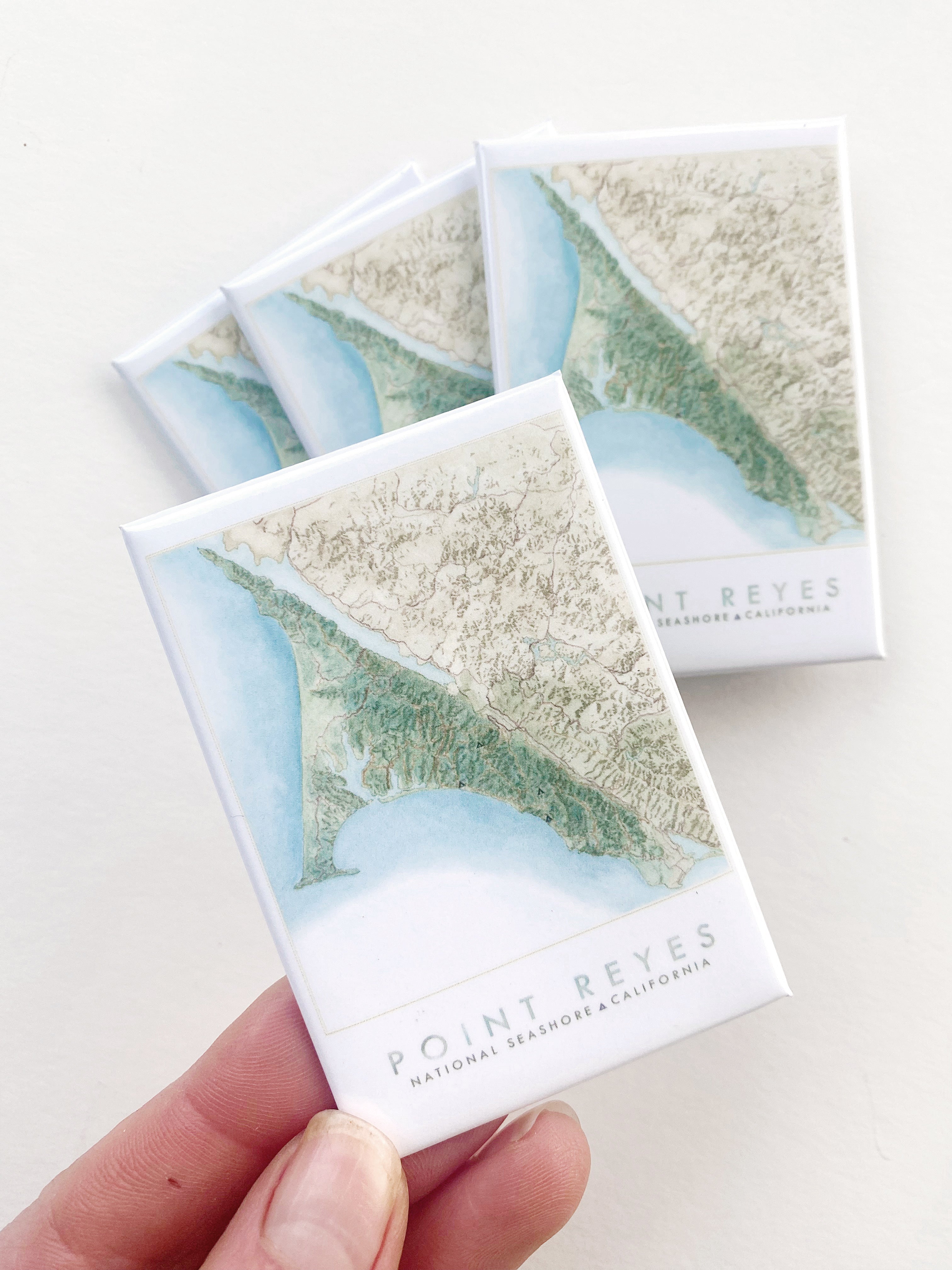 POINT REYES National Seashore California Watercolor Topo Map: MAGNET