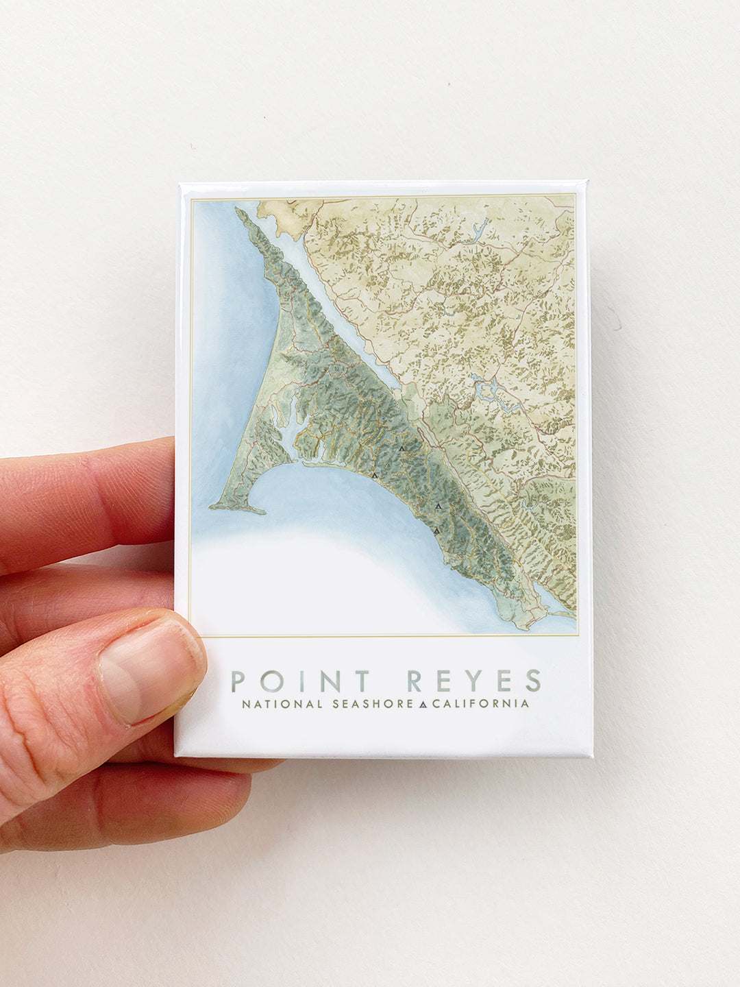 POINT REYES National Seashore California Watercolor Topo Map: MAGNET