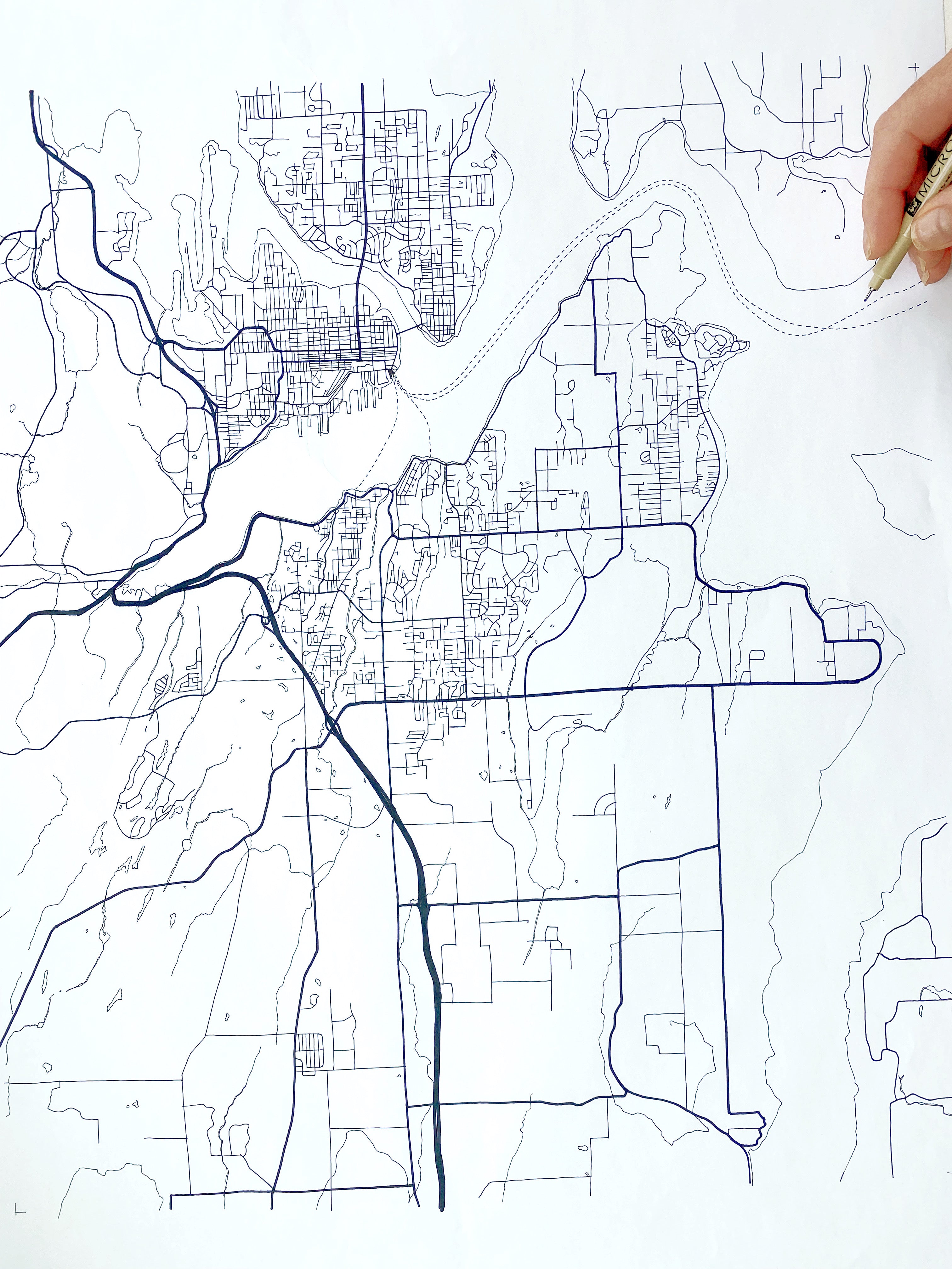 PORT ORCHARD Washington Hand Drawn "Blueprint" Map: PRINT