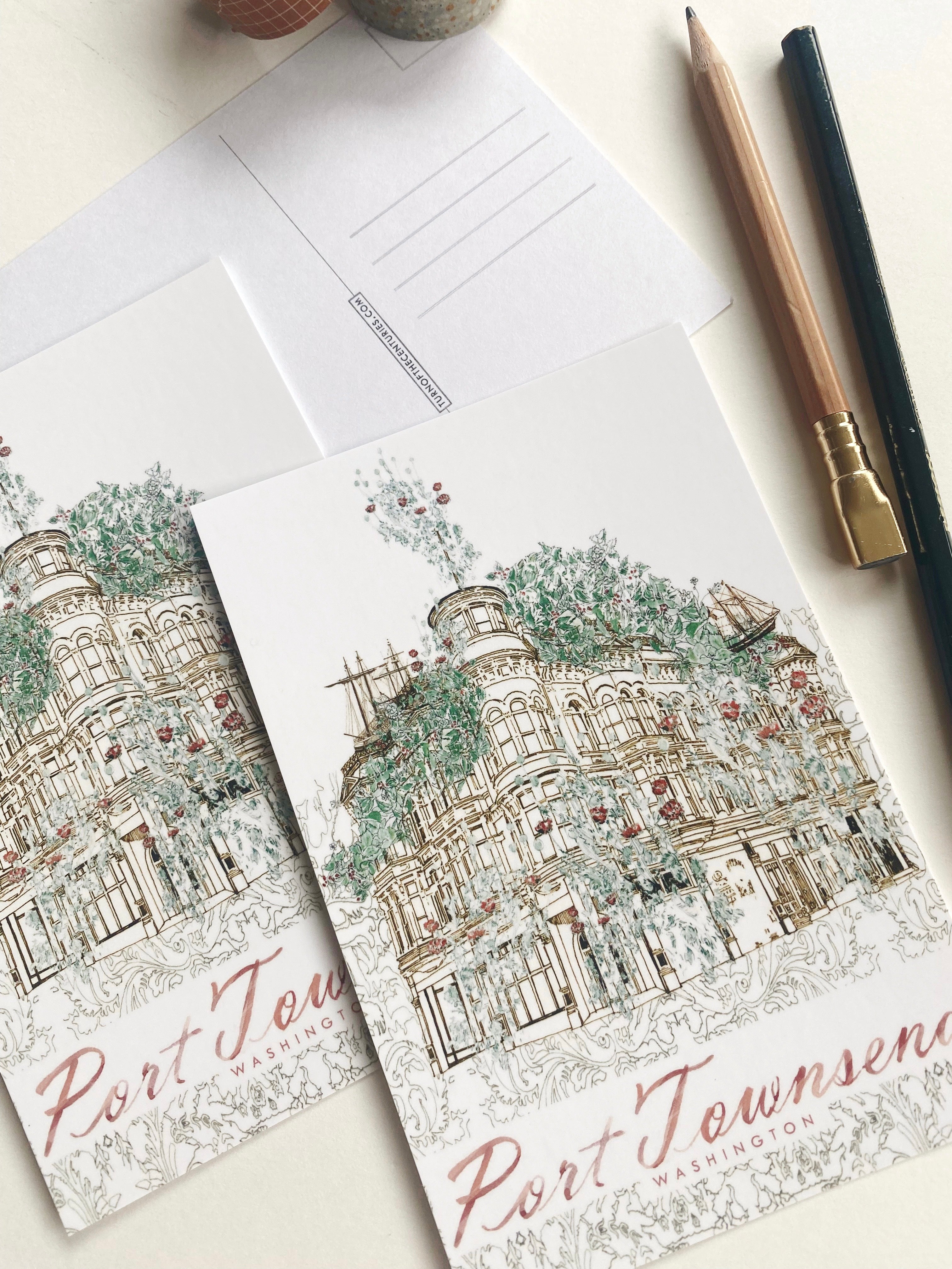 PORT TOWNSEND Washington "Garden Architecture" Postcard