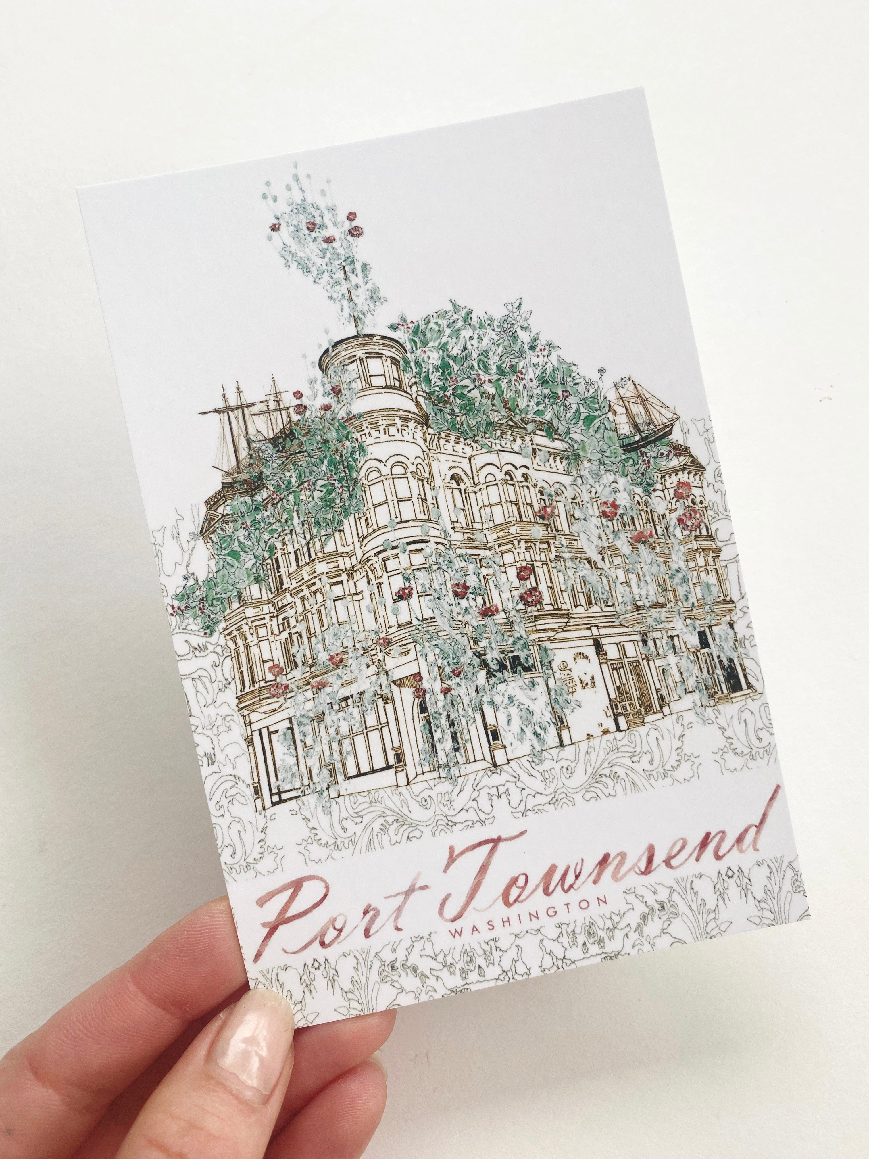 PORT TOWNSEND Washington "Garden Architecture" Postcard