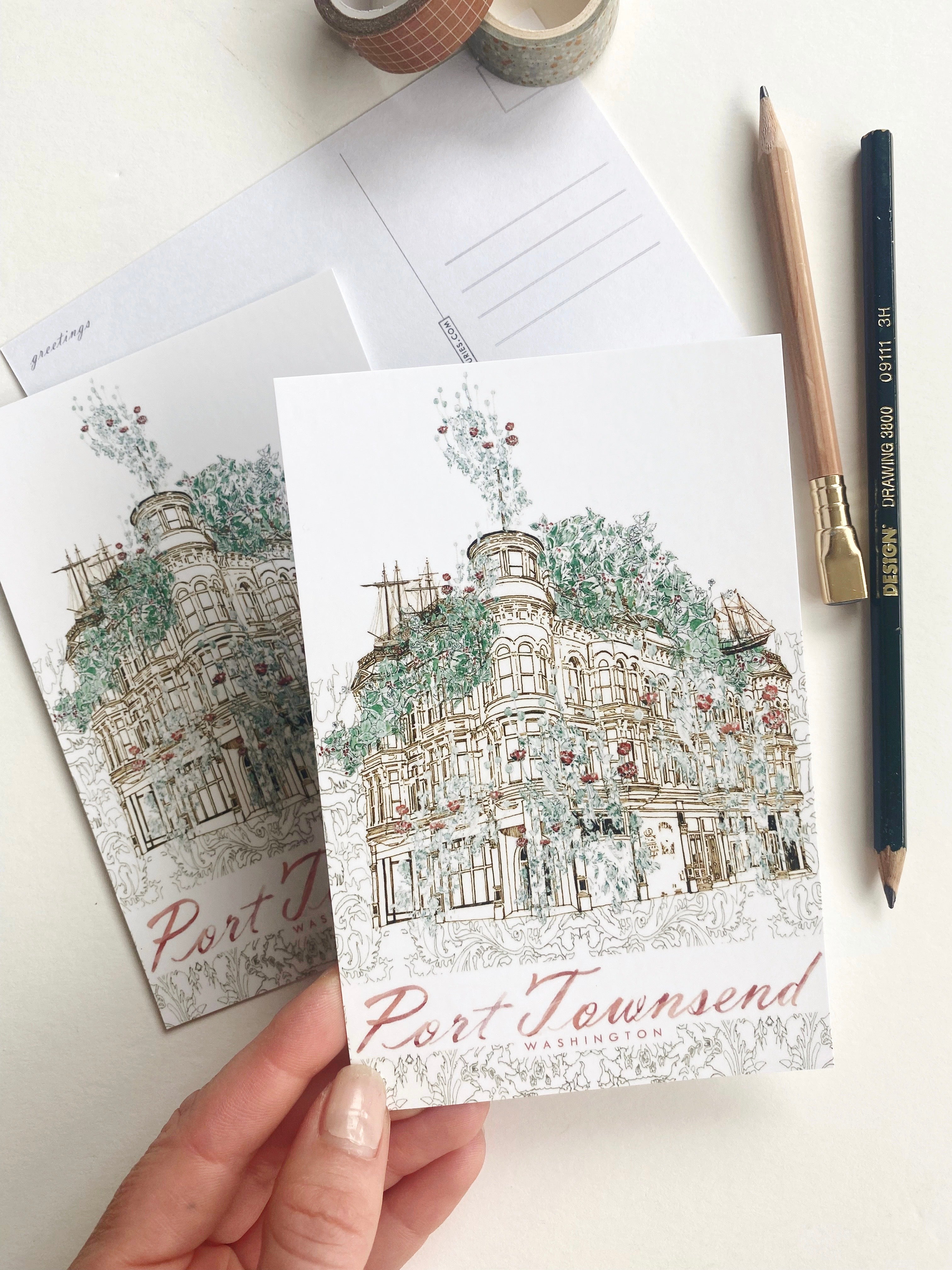 PORT TOWNSEND Washington "Garden Architecture" Postcard