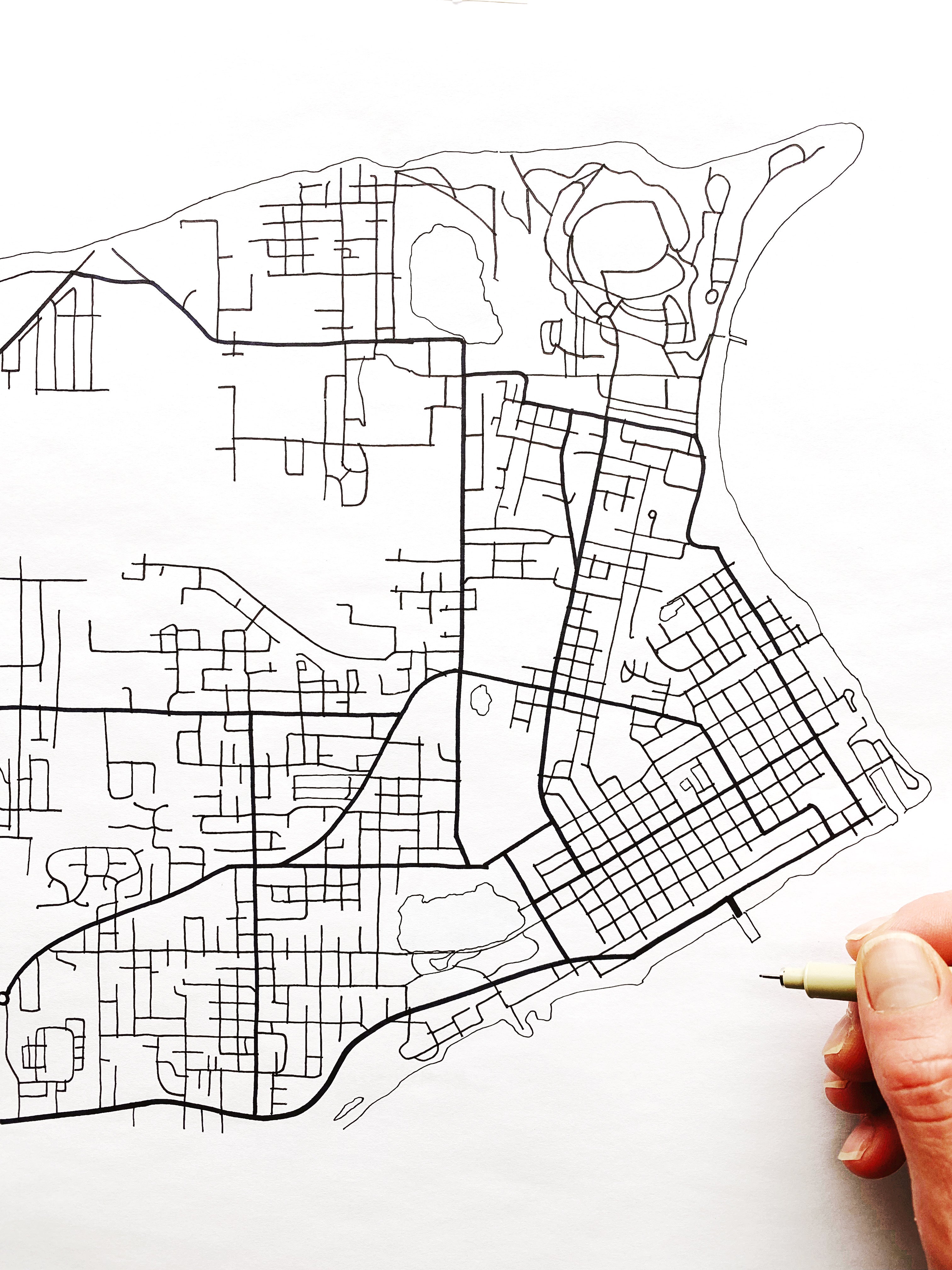 PORT TOWNSEND Washington "Blueprint" Map Postcard