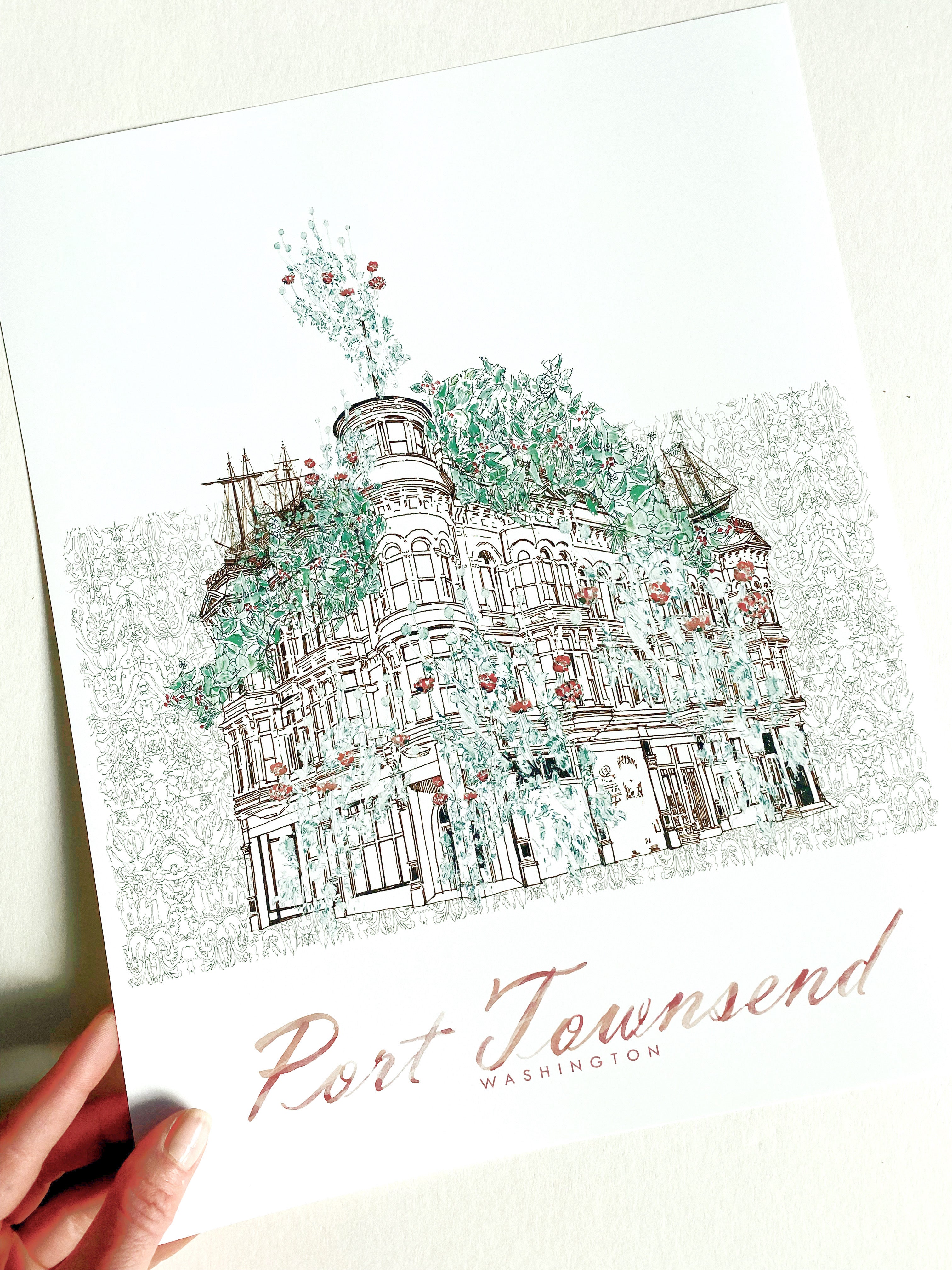 PORT TOWNSEND Washington "Garden Architecture": PRINT