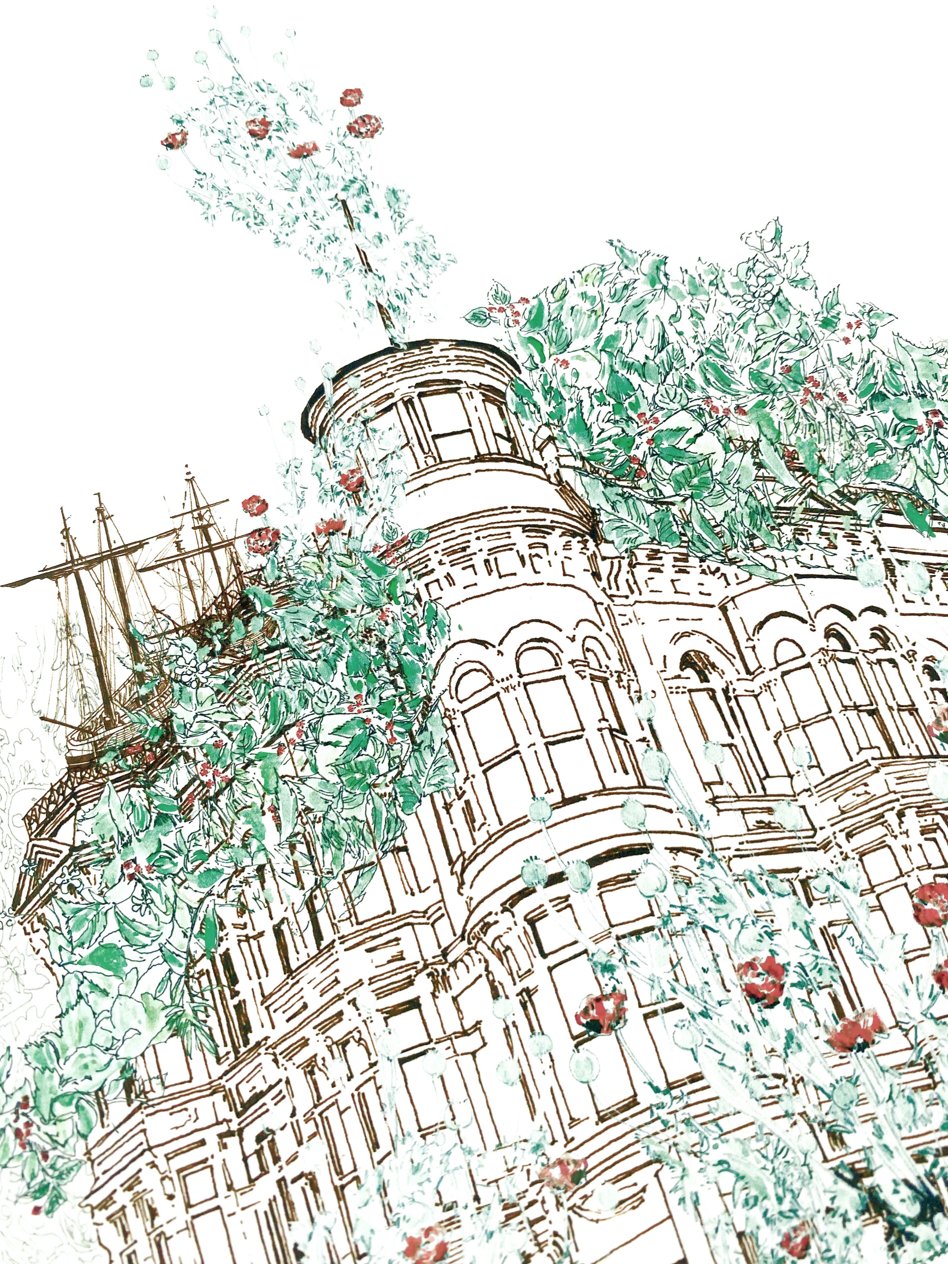 PORT TOWNSEND Washington "Garden Architecture": PRINT