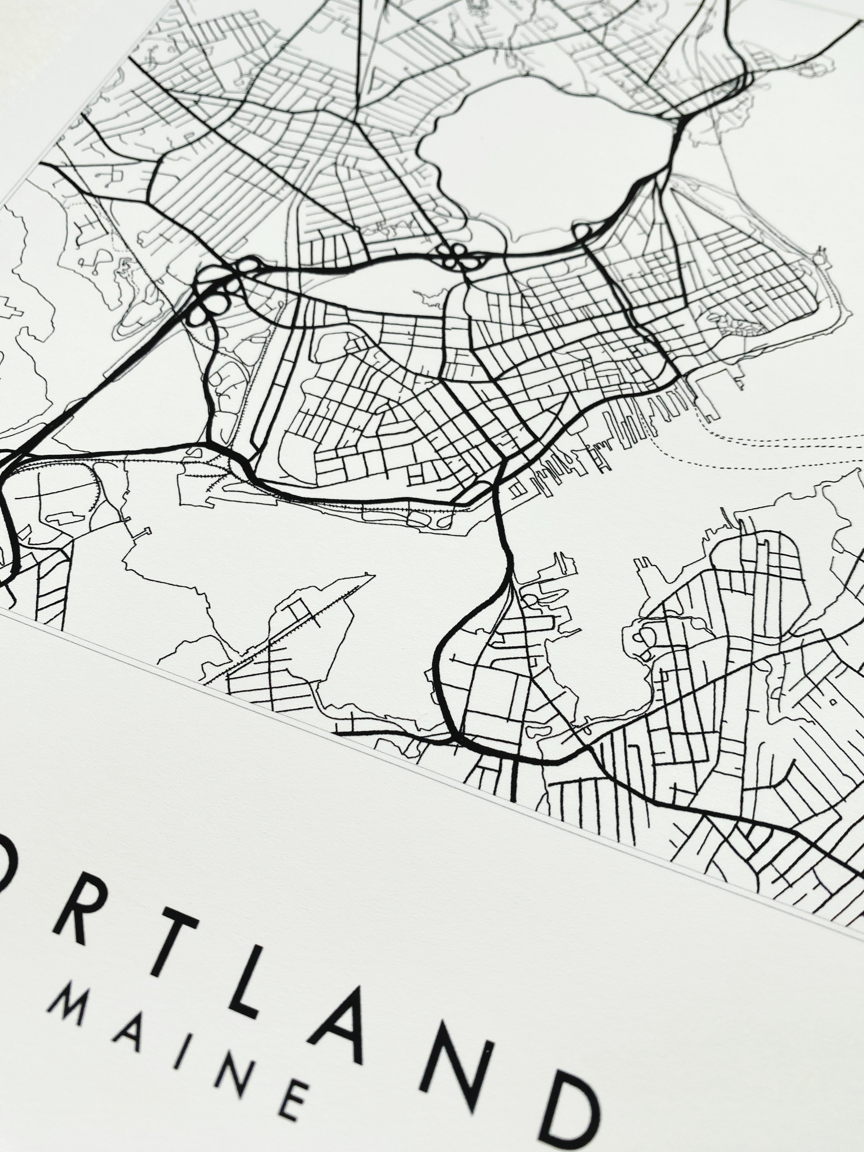 PORTLAND Maine City Lines Map: PRINT