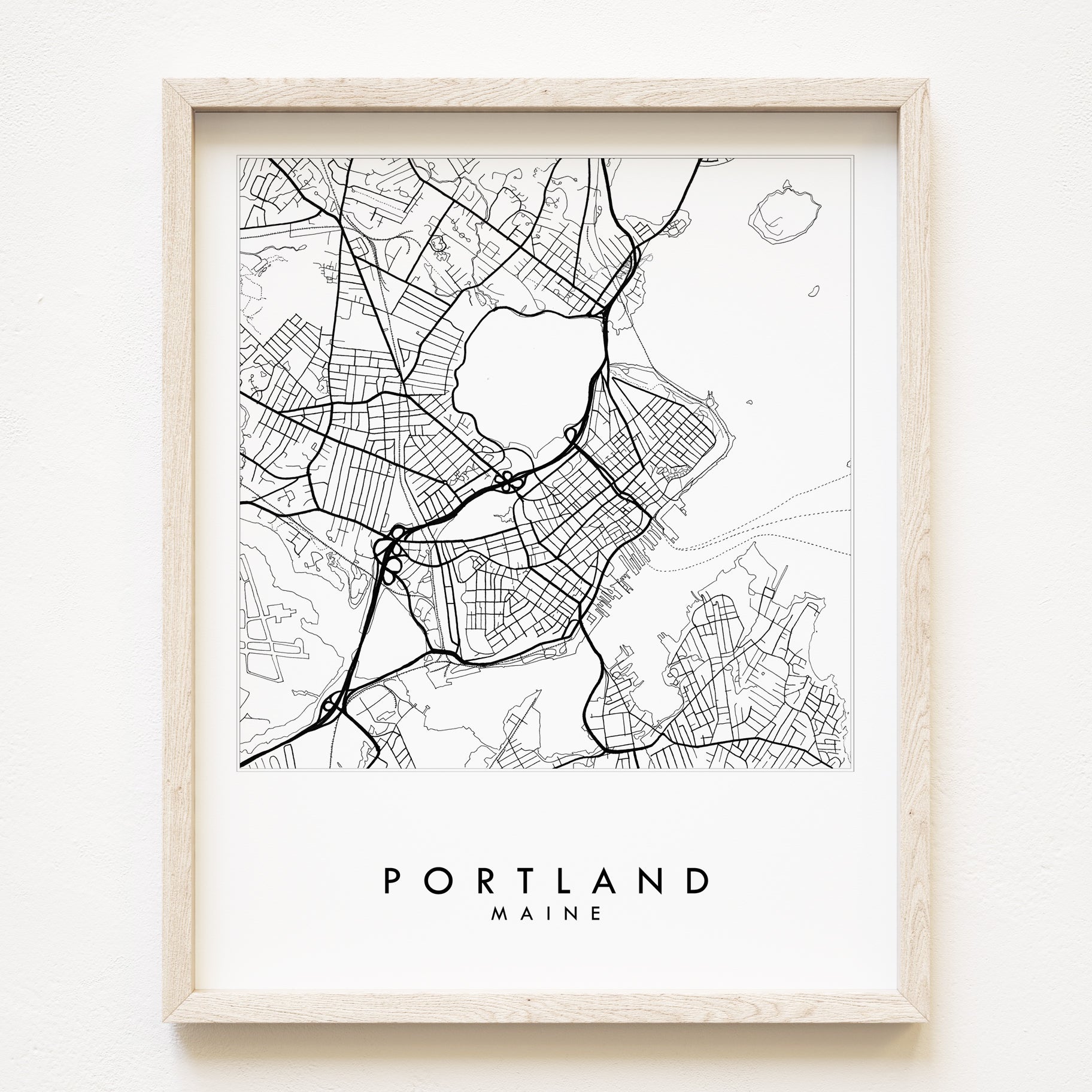 PORTLAND Maine City Lines Map: PRINT