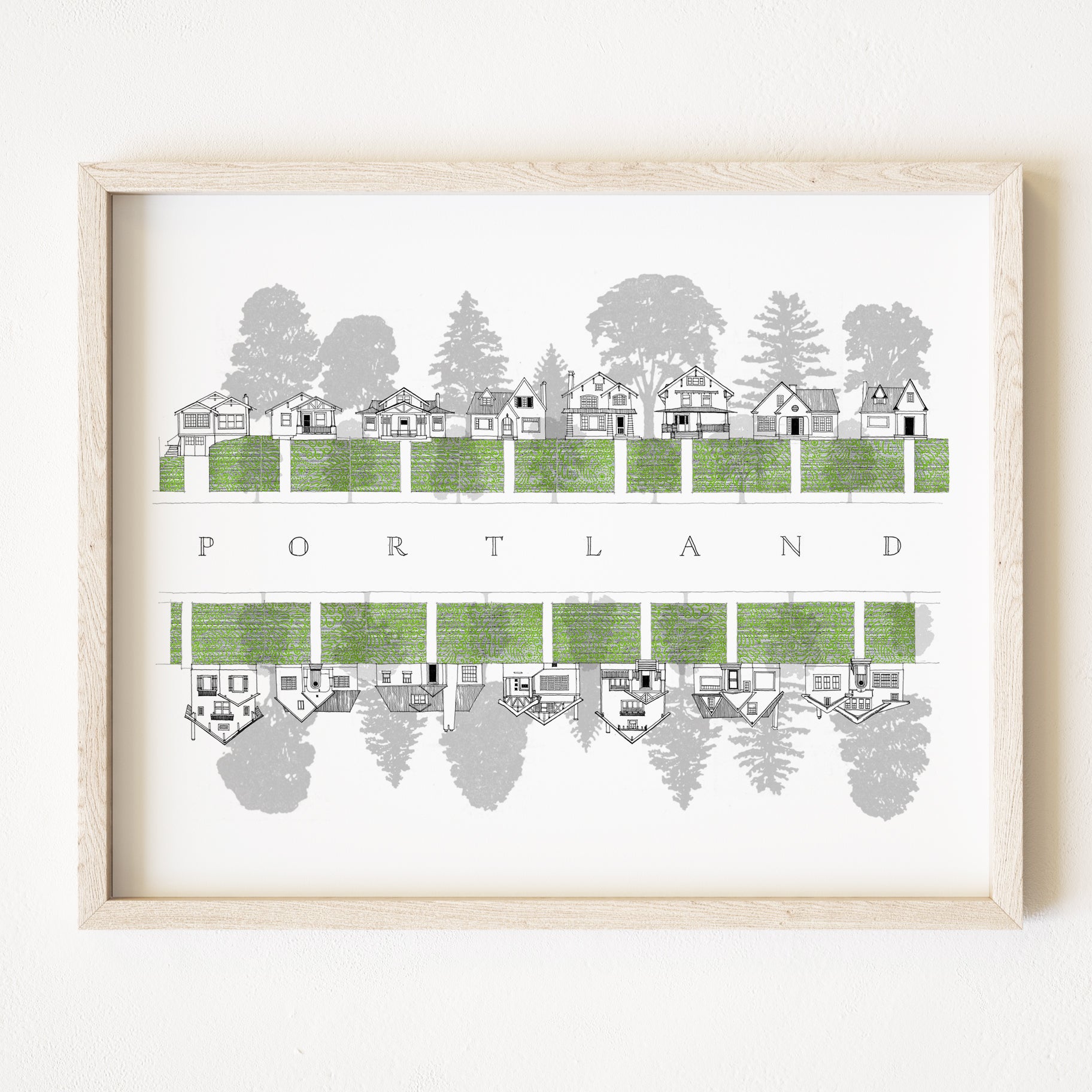 PORTLAND Bungalows Streetscape: PRINT