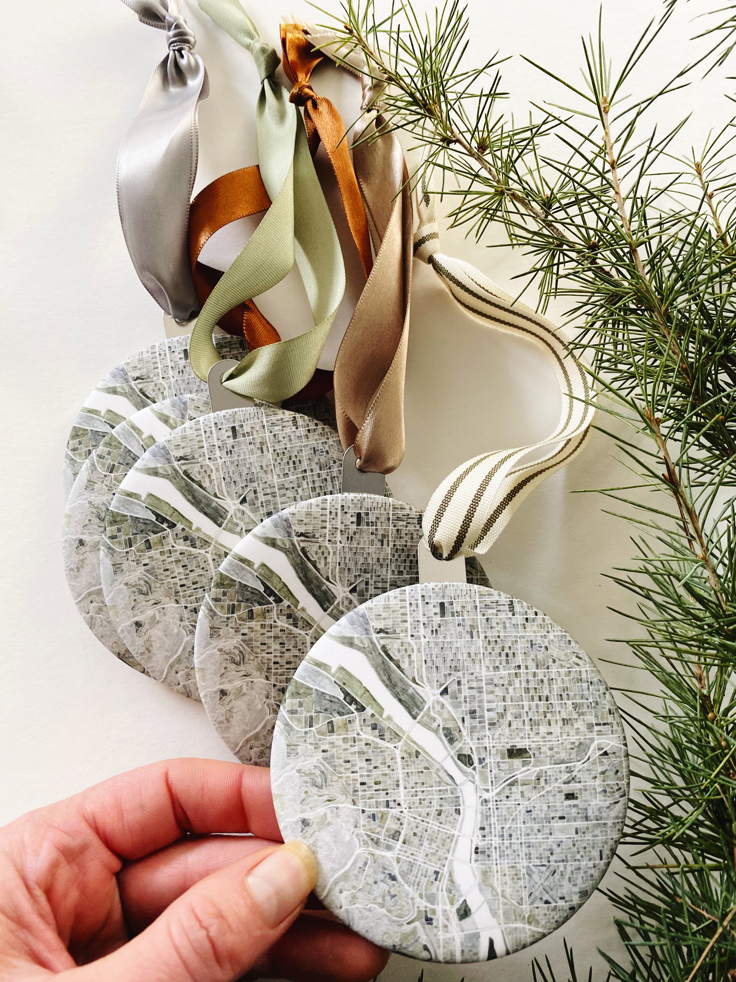 PORTLAND Oregon Watercolor Map: ORNAMENT