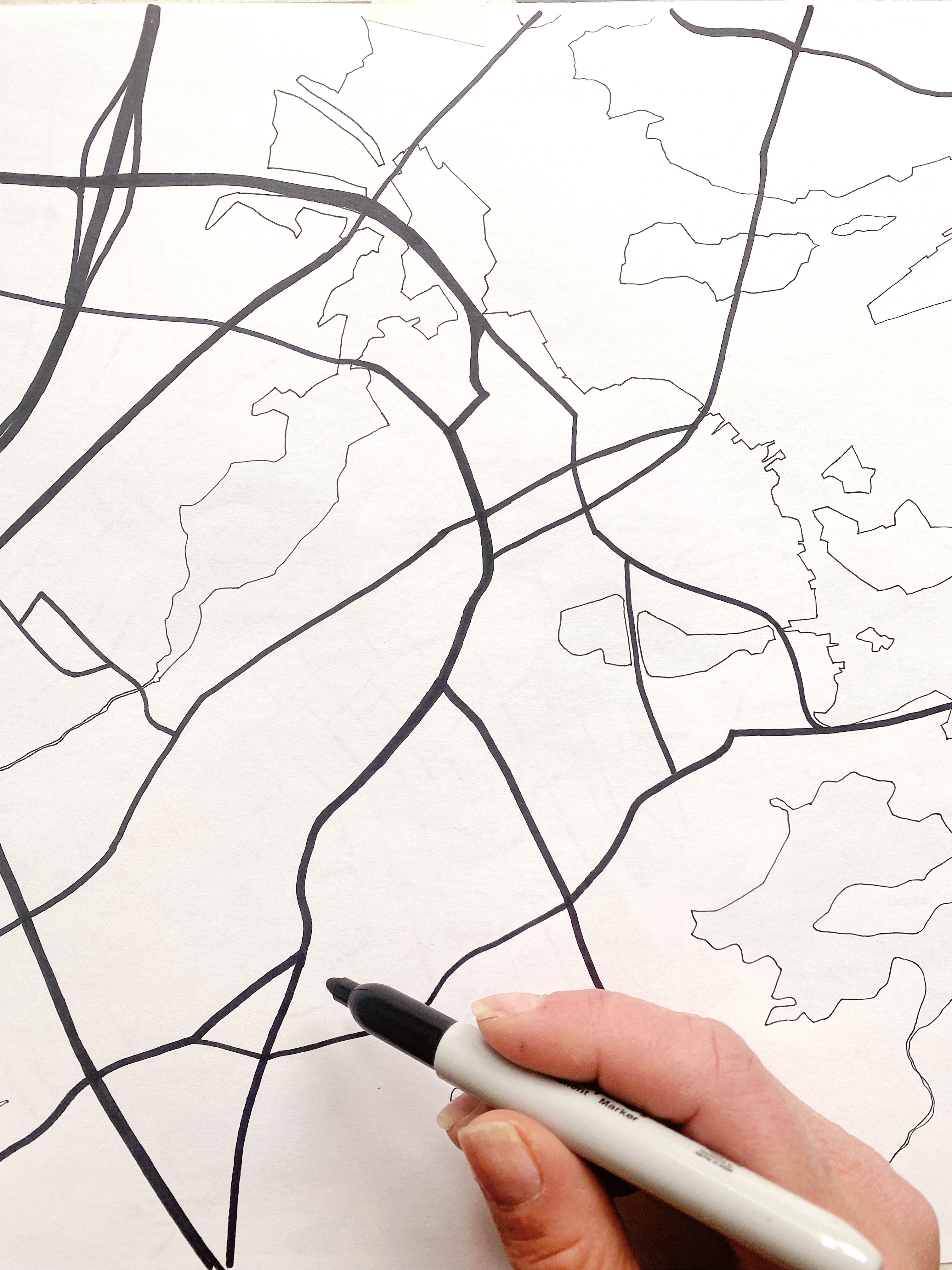 PORTSMOUTH New Hampshire Watercolor Wash Topo Map: PRINT