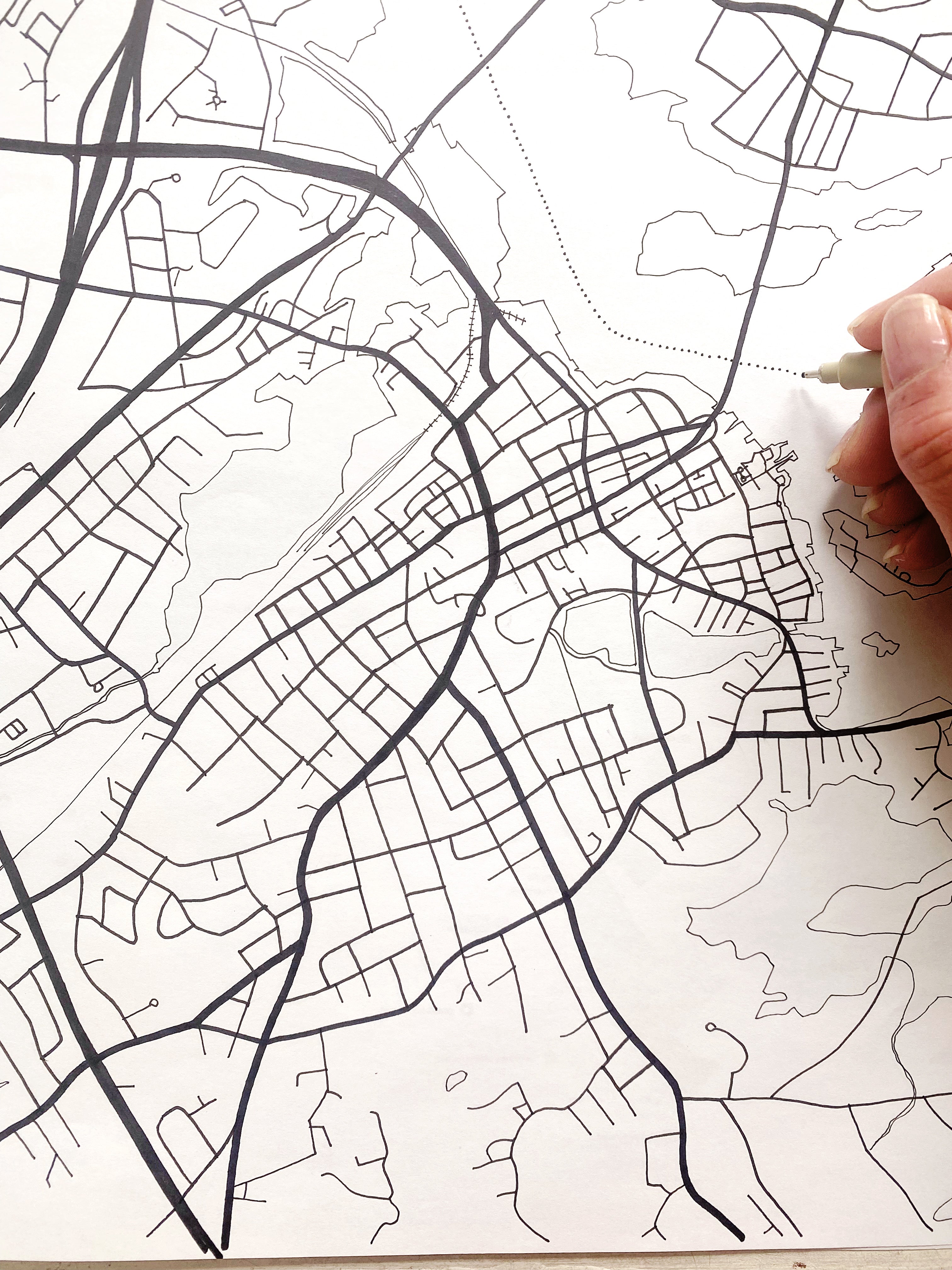 PORTSMOUTH New Hampshire City Lines Map: PRINT