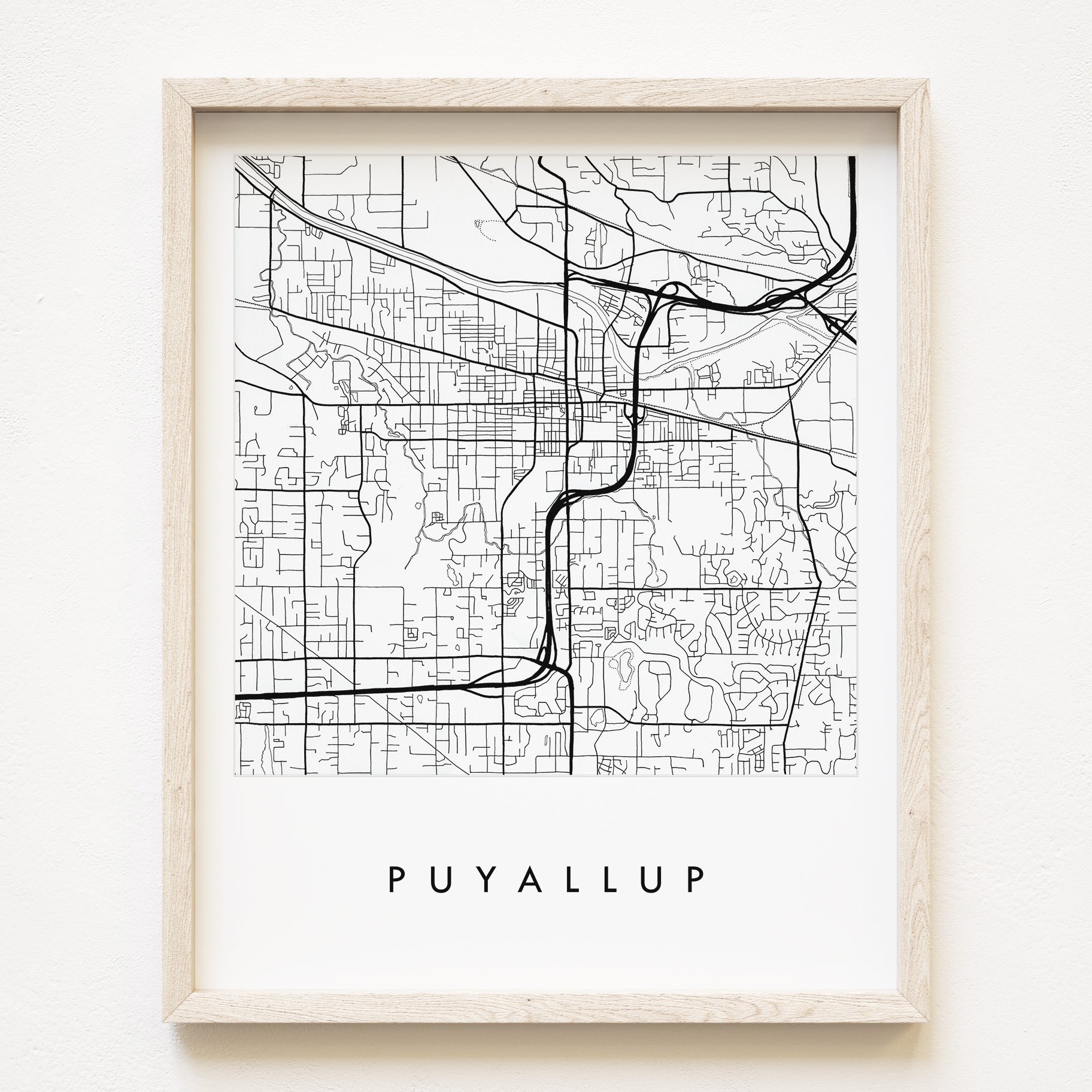 PUYALLUP Washington City Lines Map: PRINT