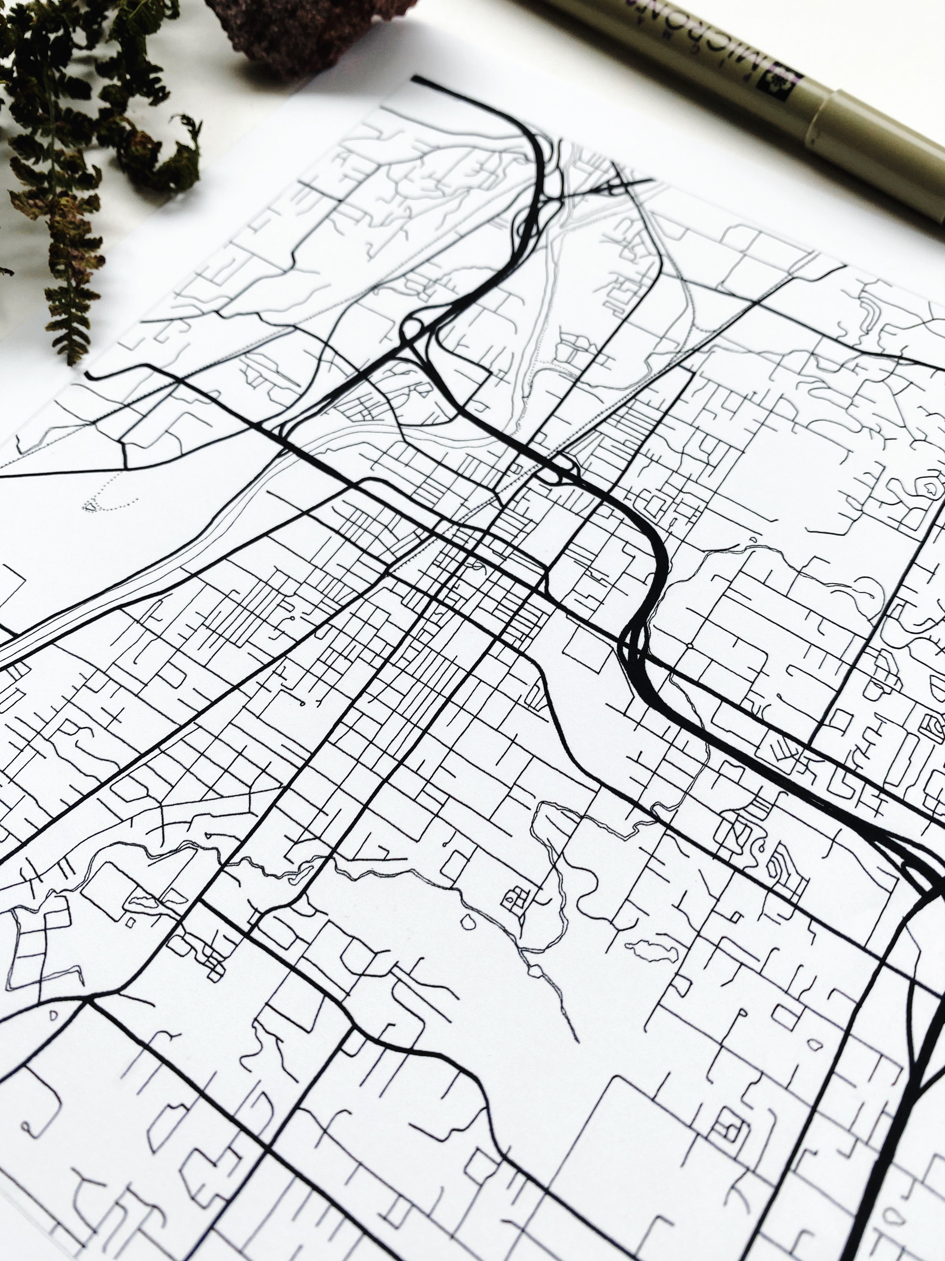 PUYALLUP Washington City Lines Map: PRINT
